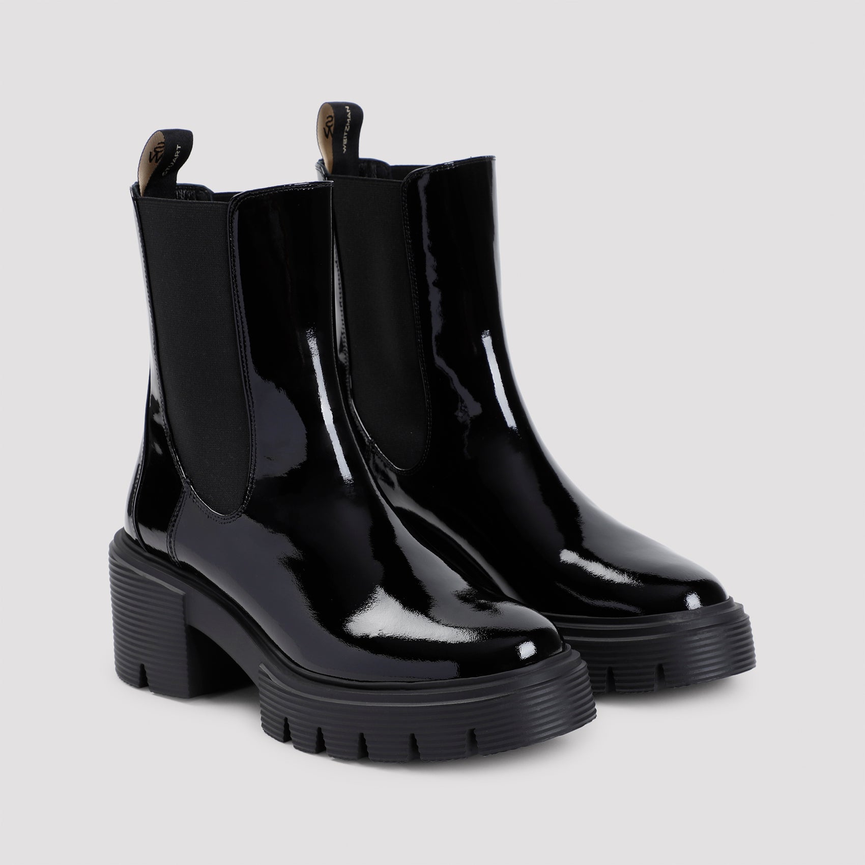 STUART WEITZMAN SJ301 Patent Ankle Boots with 6cm Heel