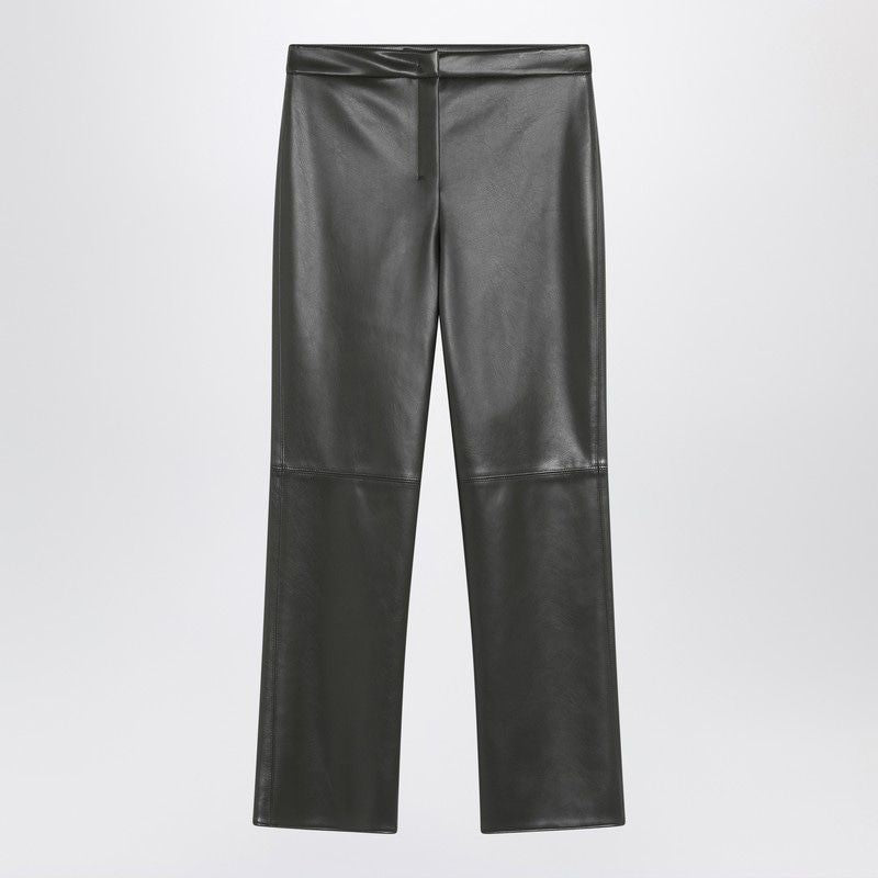 S MAX MARA Fitted Cropped Trousers with Leather-Style Accents
