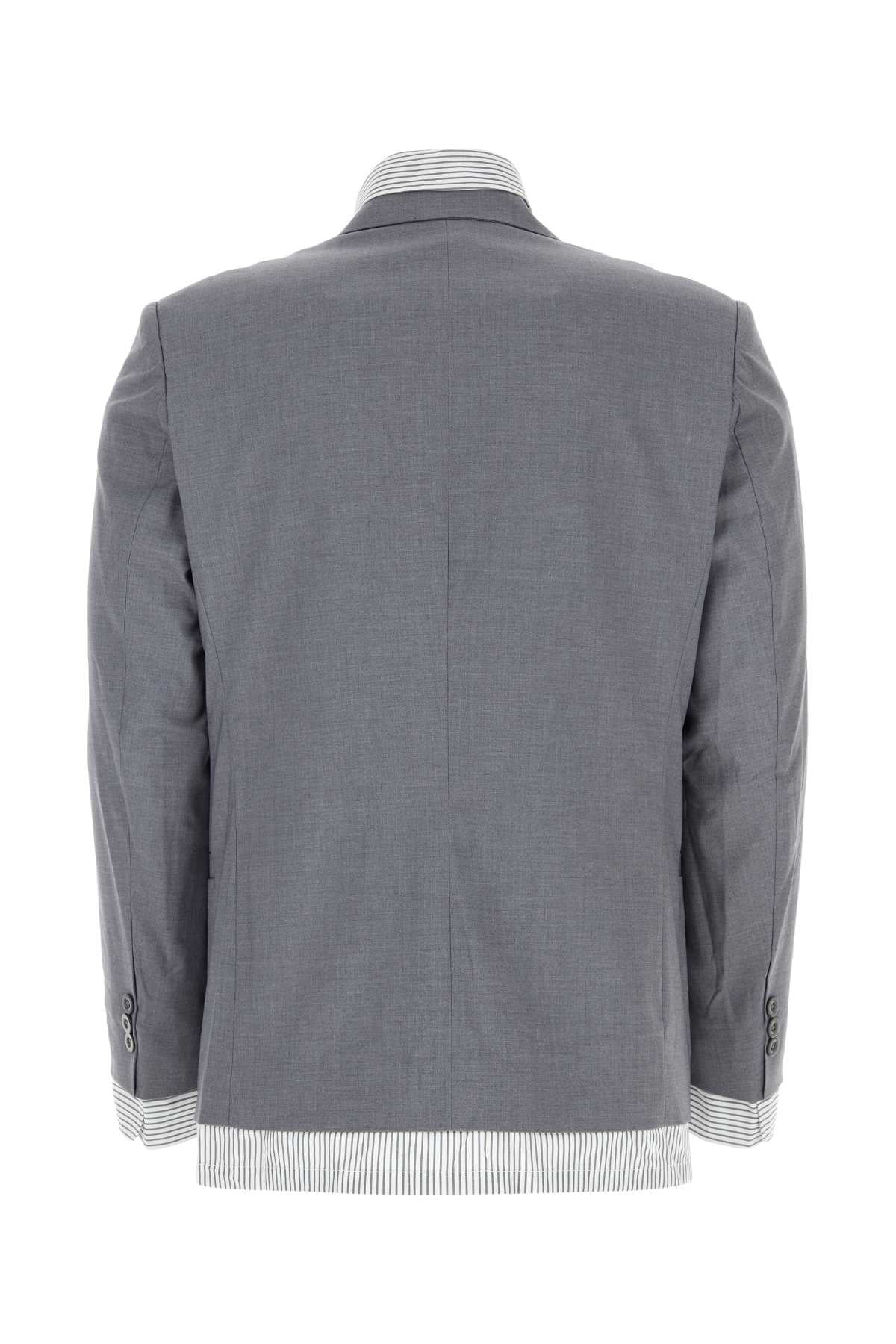KIDSUPER STUDIOS Grey Stretch Polyester Blend Blazer - All-in-One Suit Top for Men