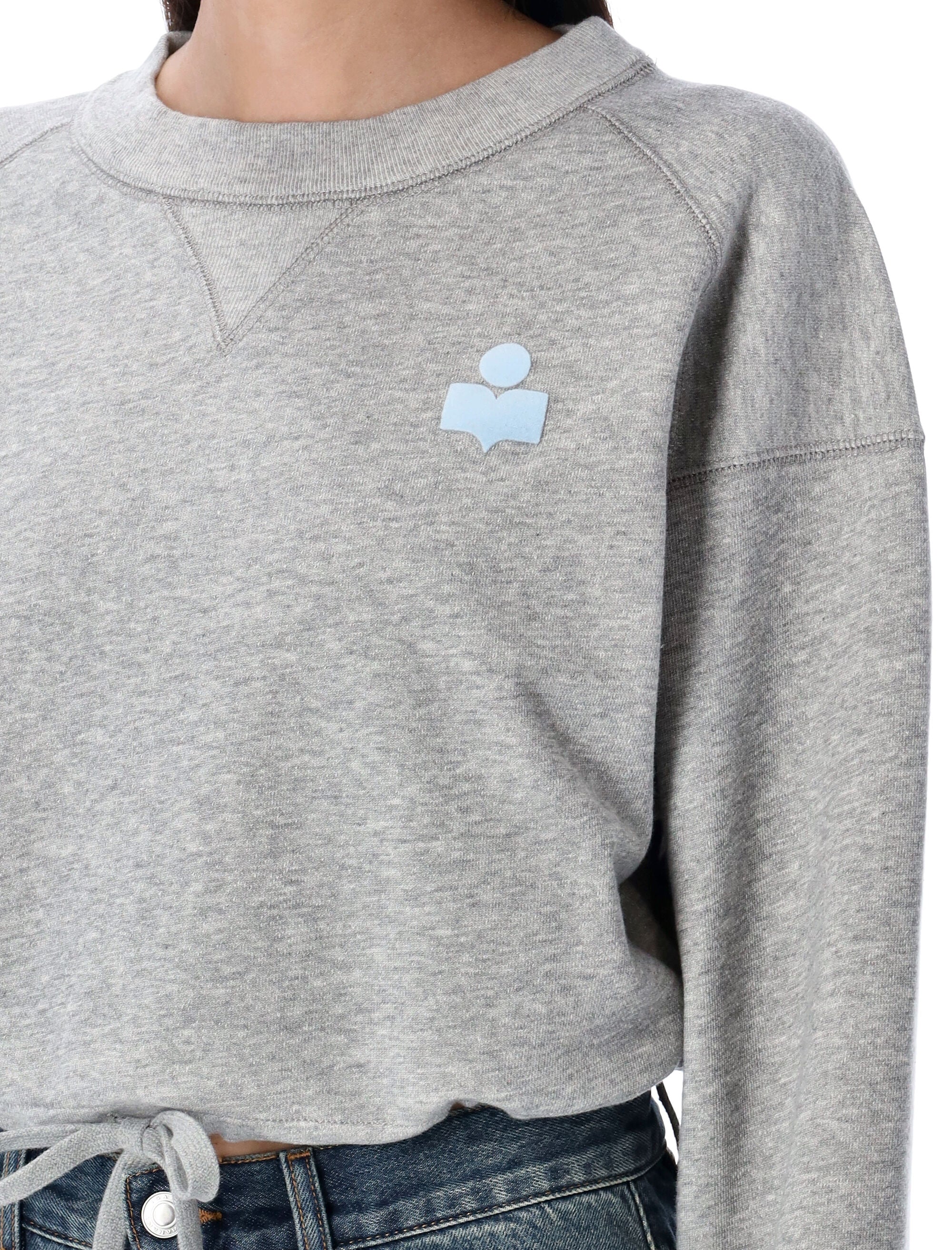 ISABEL MARANT ETOILE Women's Cropped Hoodie with Drawstring - Size 36