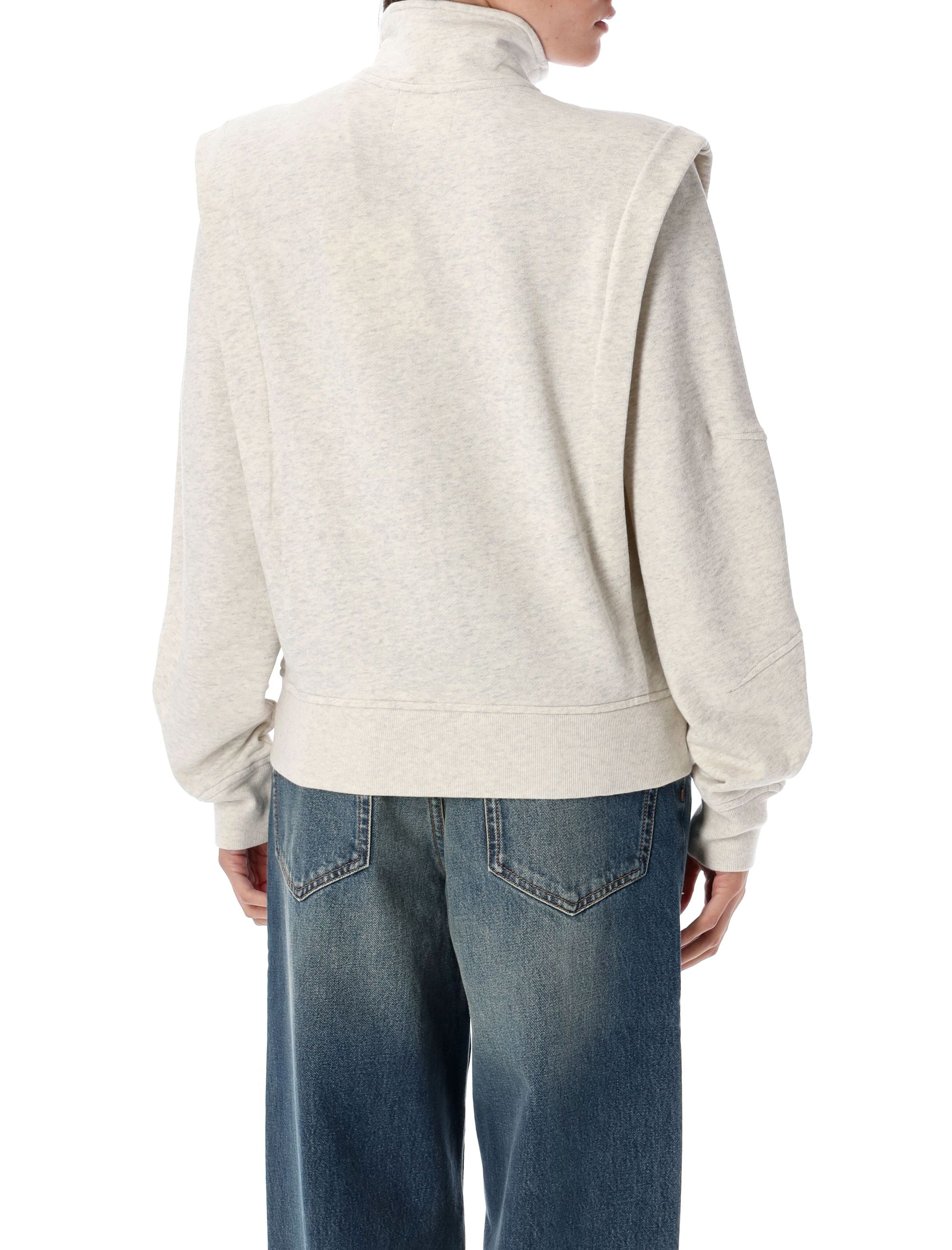 ISABEL MARANT ETOILE Madilia High Neck Full Zip Sweatshirt - Relaxed Fit Size 36