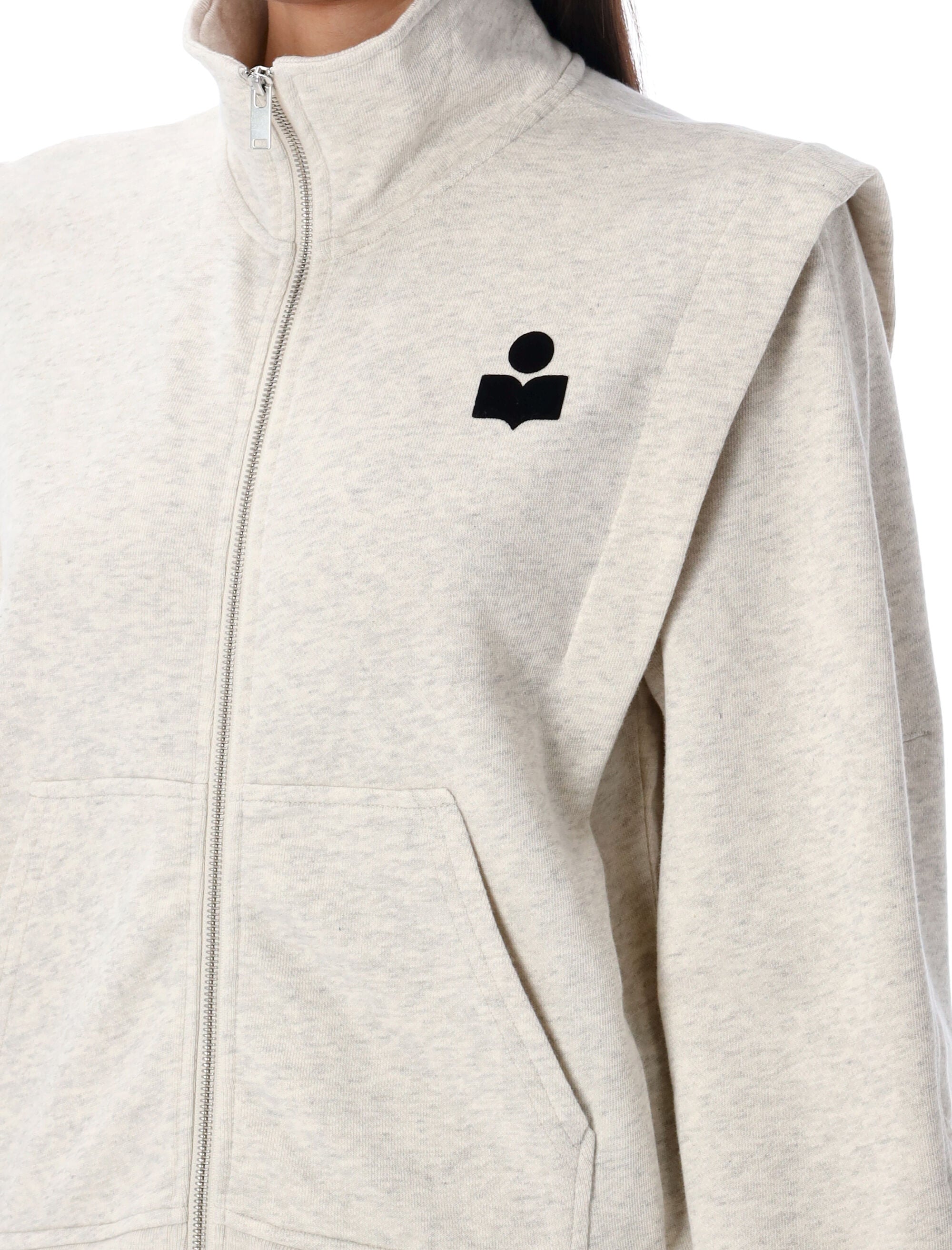 ISABEL MARANT ETOILE Madilia High Neck Full Zip Sweatshirt - Relaxed Fit Size 36