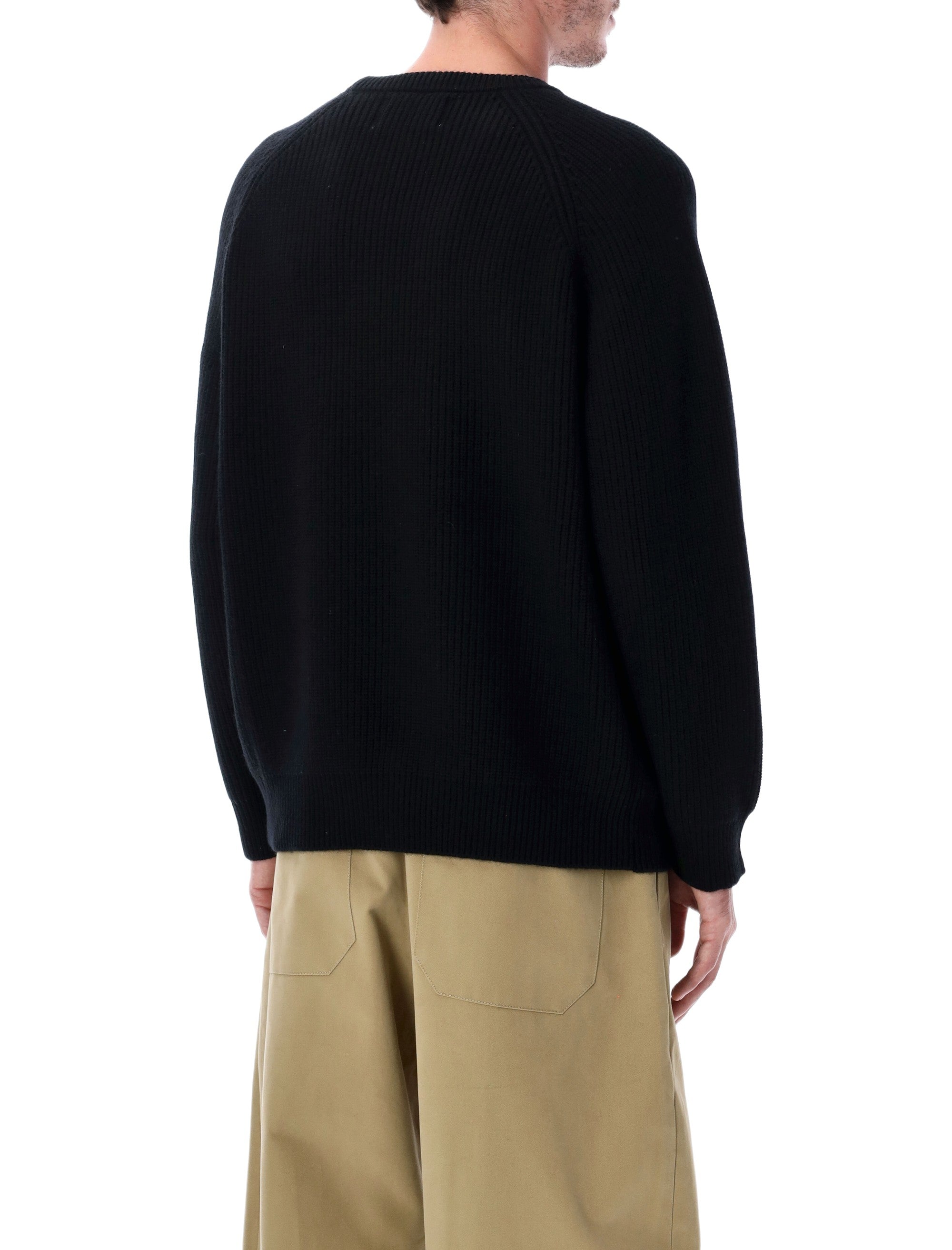 CORRIDOR Wool and Cashmere Blend Ribbed Crewneck Sweater - Size L