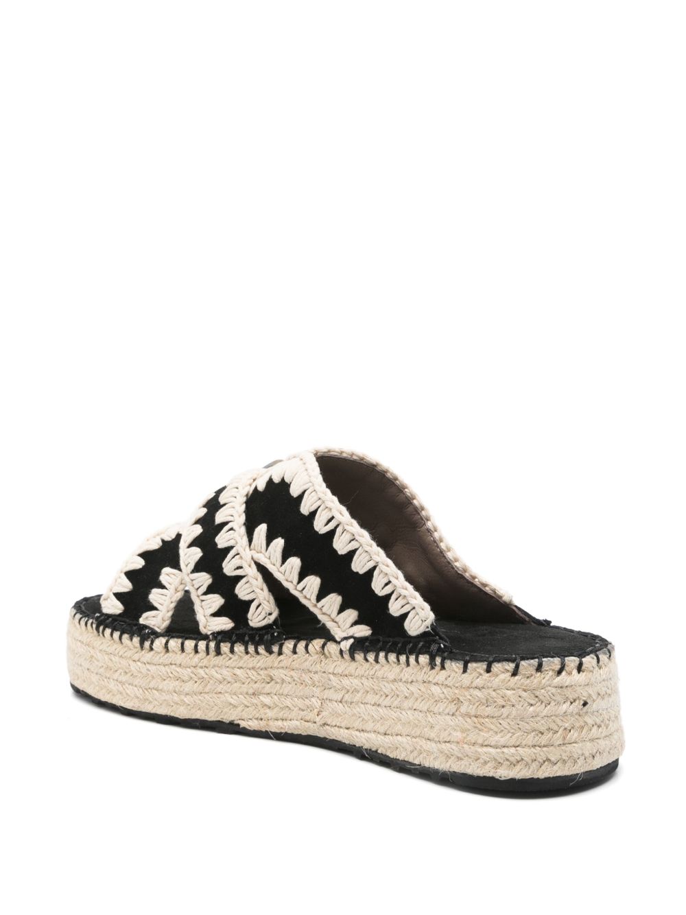 MOU Braided Raffia Platform Sandals with Multi-Way Straps - 40mm Wedge