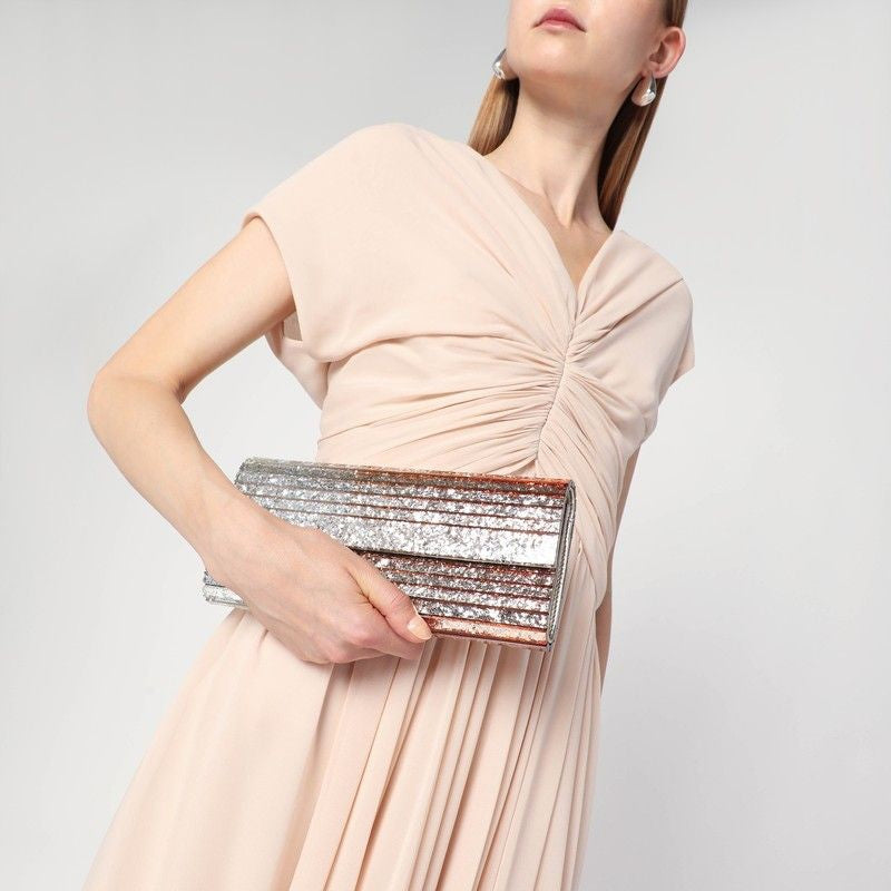 JIMMY CHOO Mini Glitter Pouch Handbag