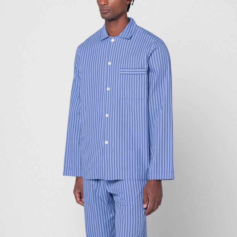 TEKLA Striped Organic Cotton Pyjama Shirt for Men