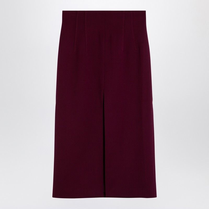 THE ANDAMANE High Waist Wool-Blend Midi Skirt