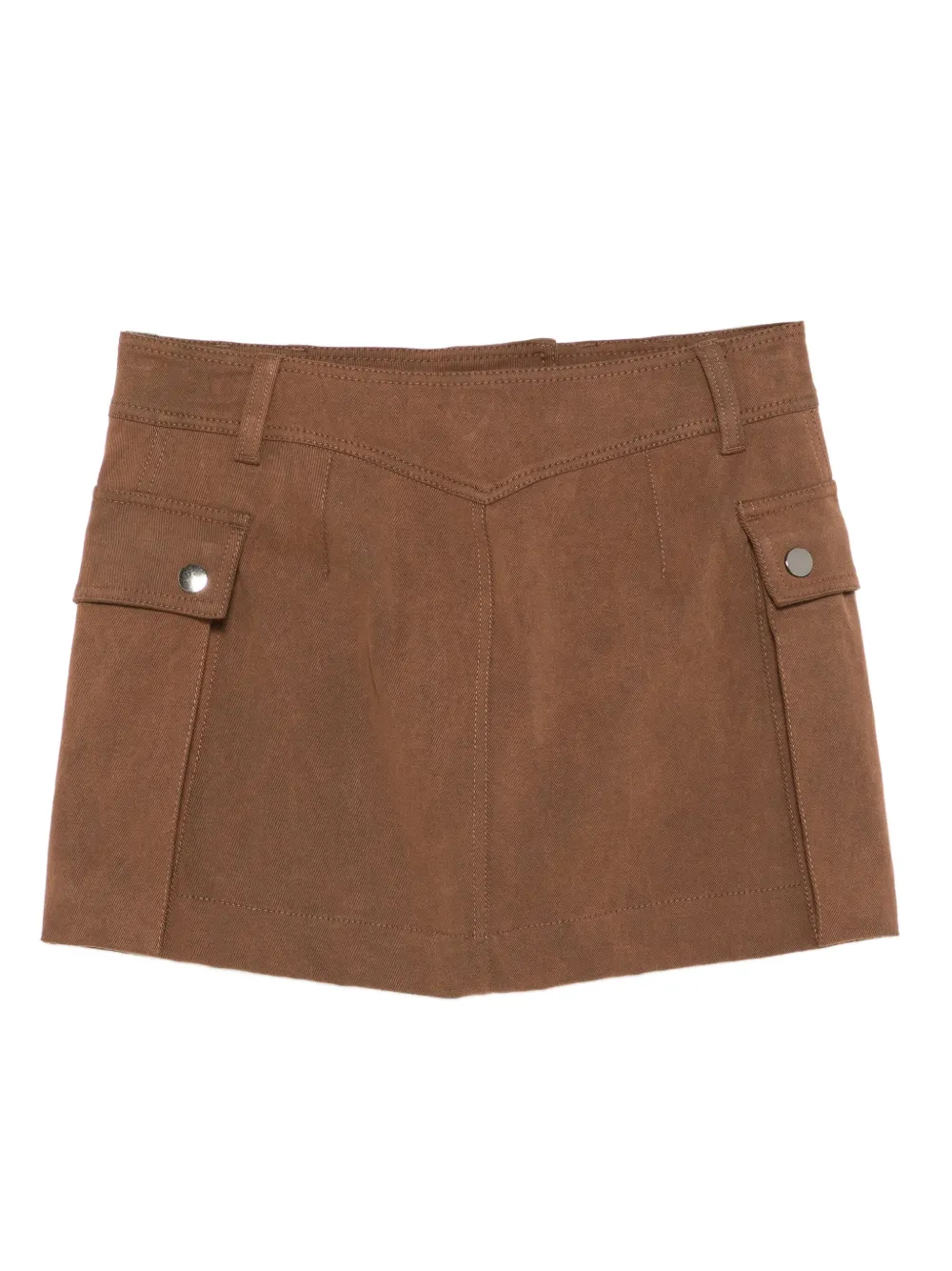 THE ANDAMANE Cargo Mini Skirt with Zip and Button Closure