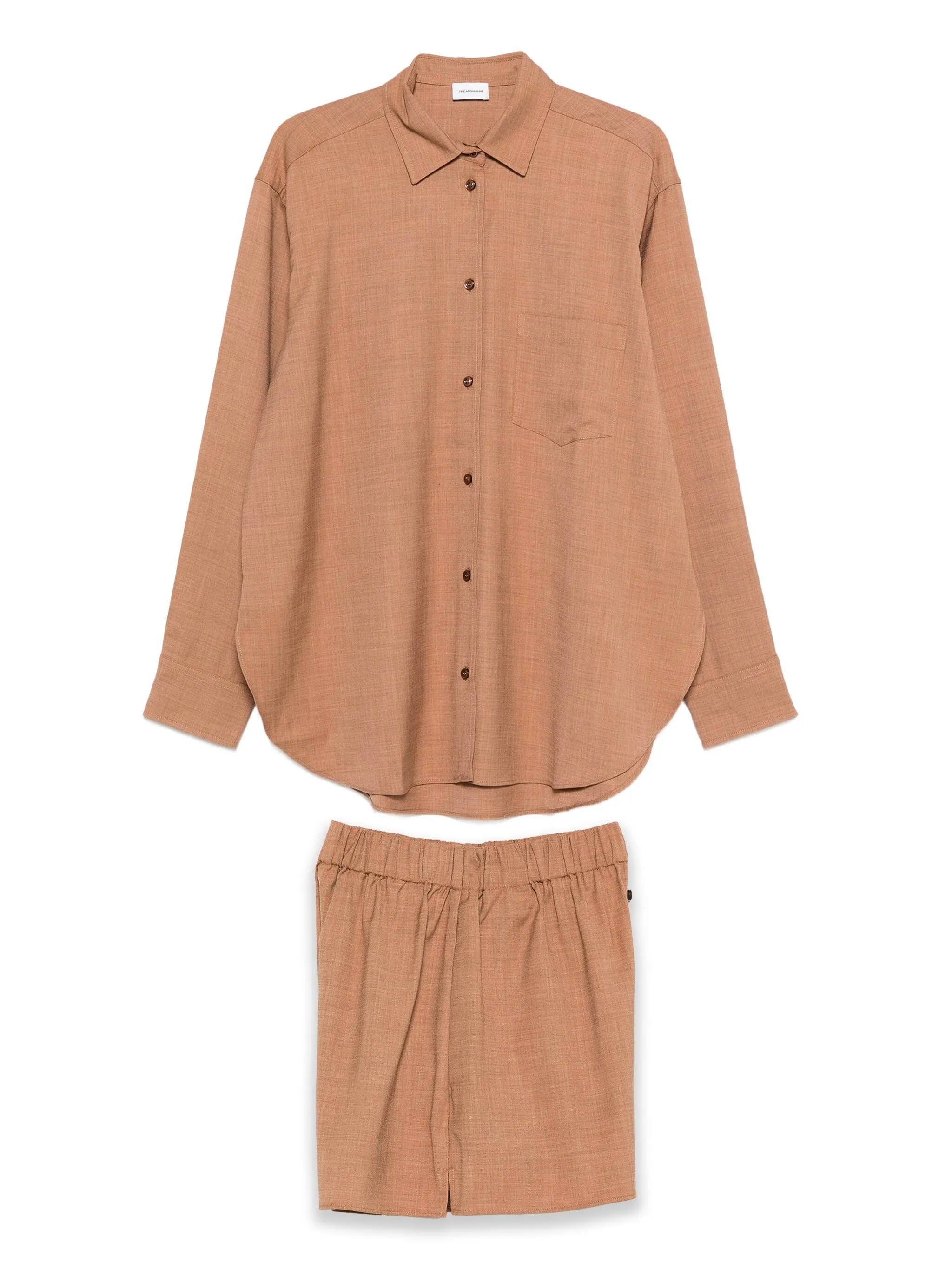 THE ANDAMANE Georgiana Oversized Button-Up Shirt and Boyfriend Boxer Short Set (S)