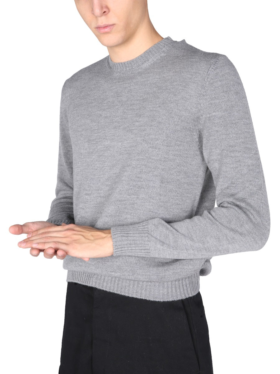 BALLANTYNE Men's Crew Neck Sweater - Large Ribbed Knit