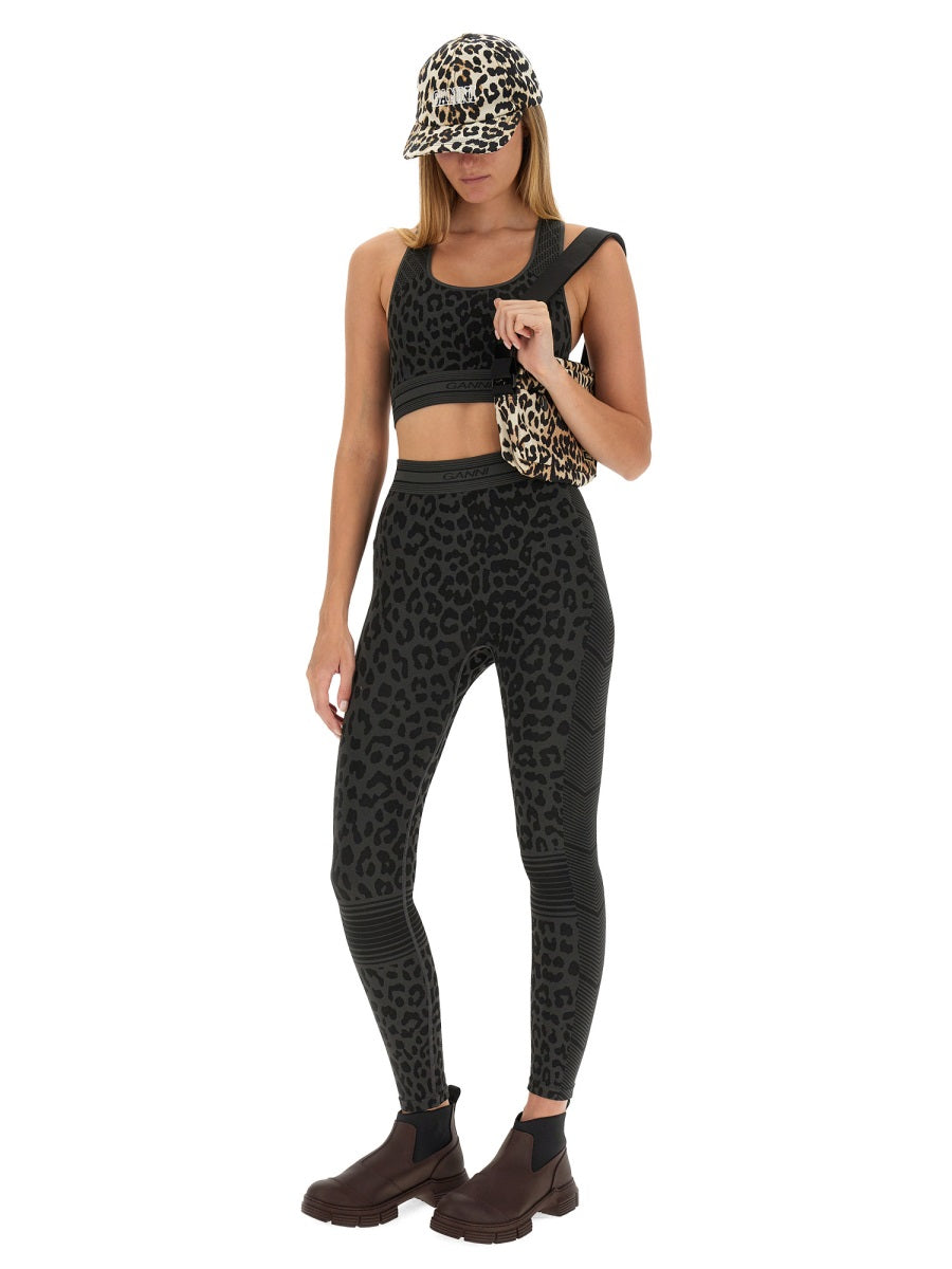 GANNI Slim Fit Jacquard Top - Size S