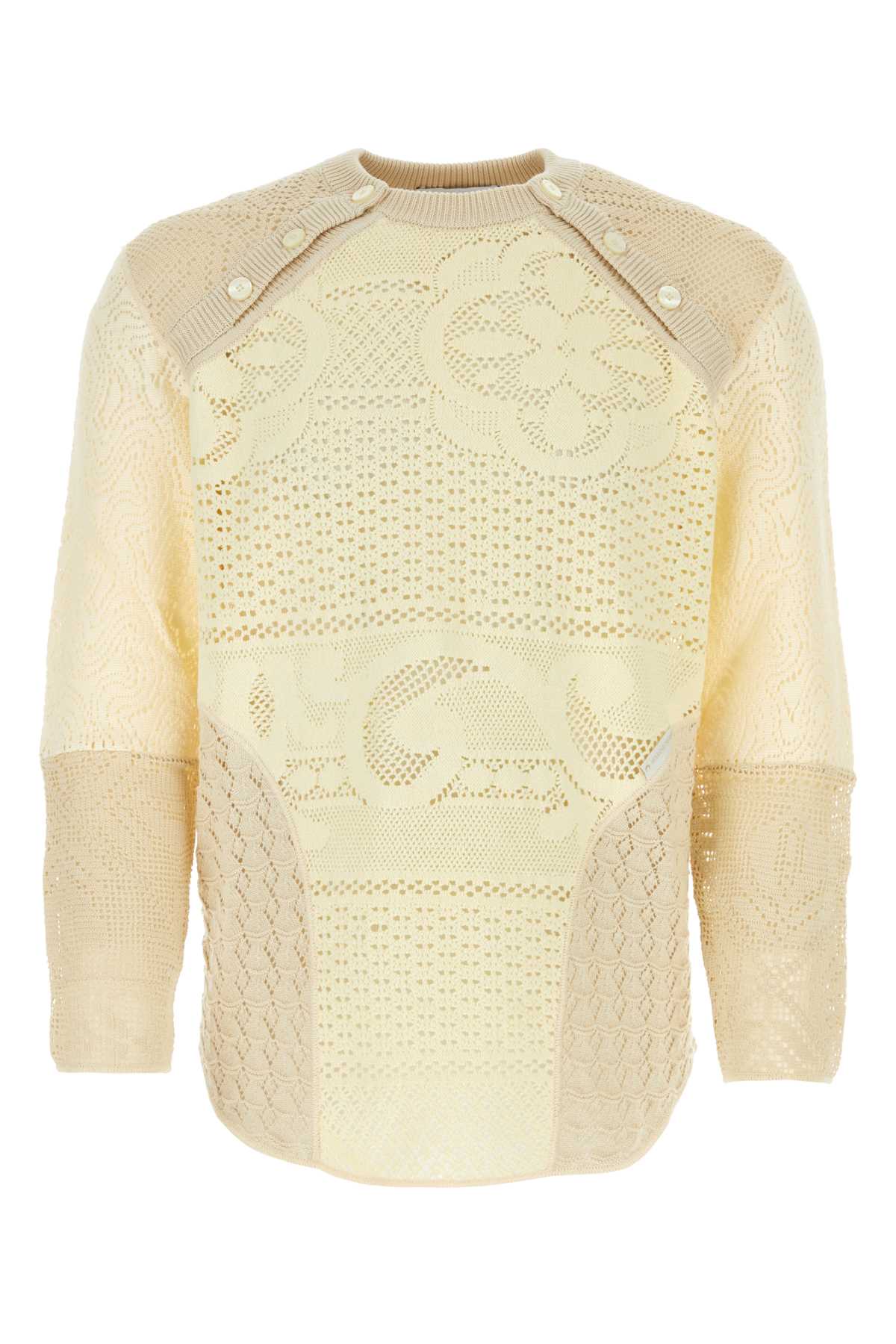 MARINE SERRE Oversized Two-Tone Crochet Sweater for Men