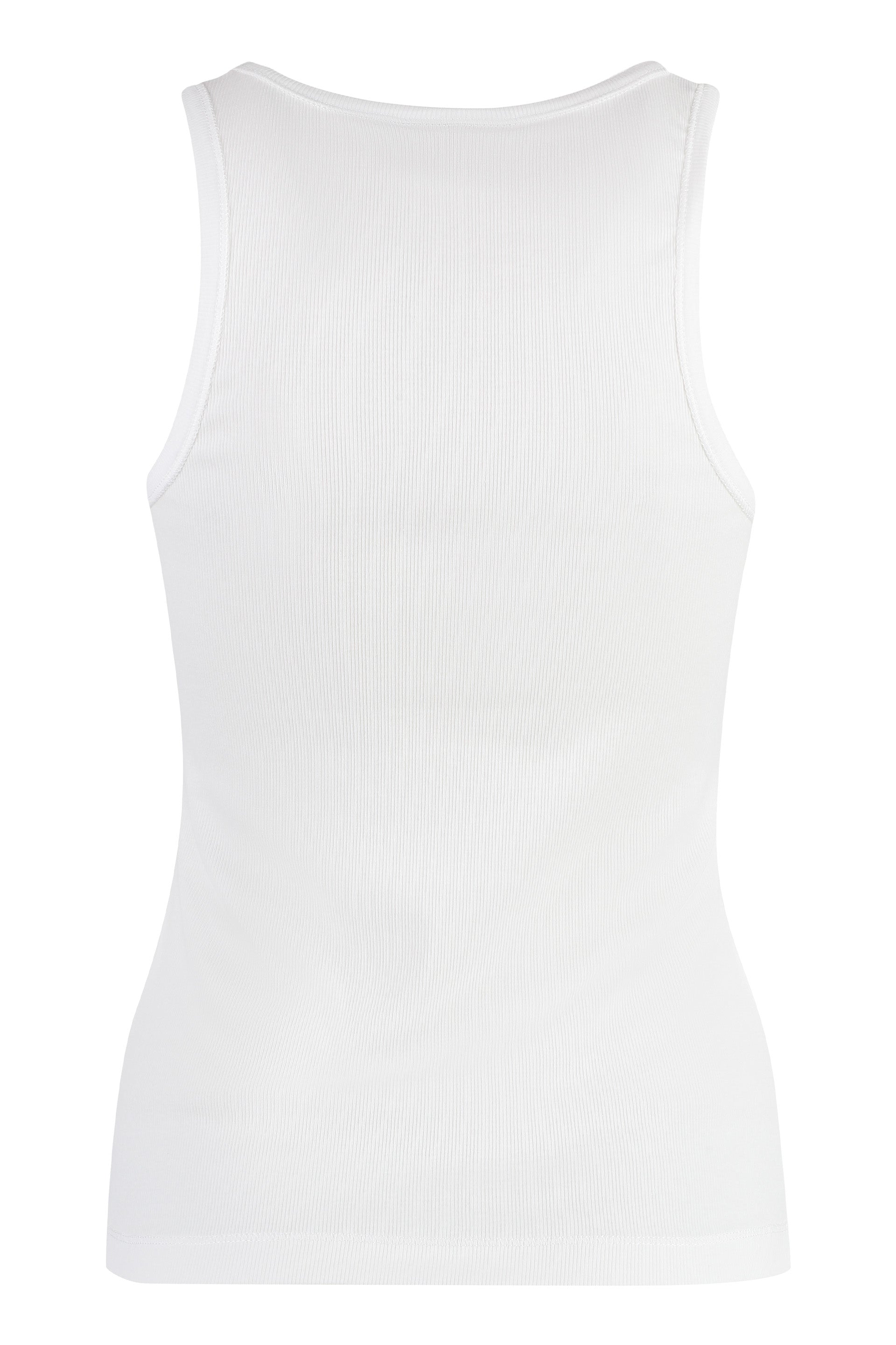 GANNI Ribbed Cotton Tank Top
