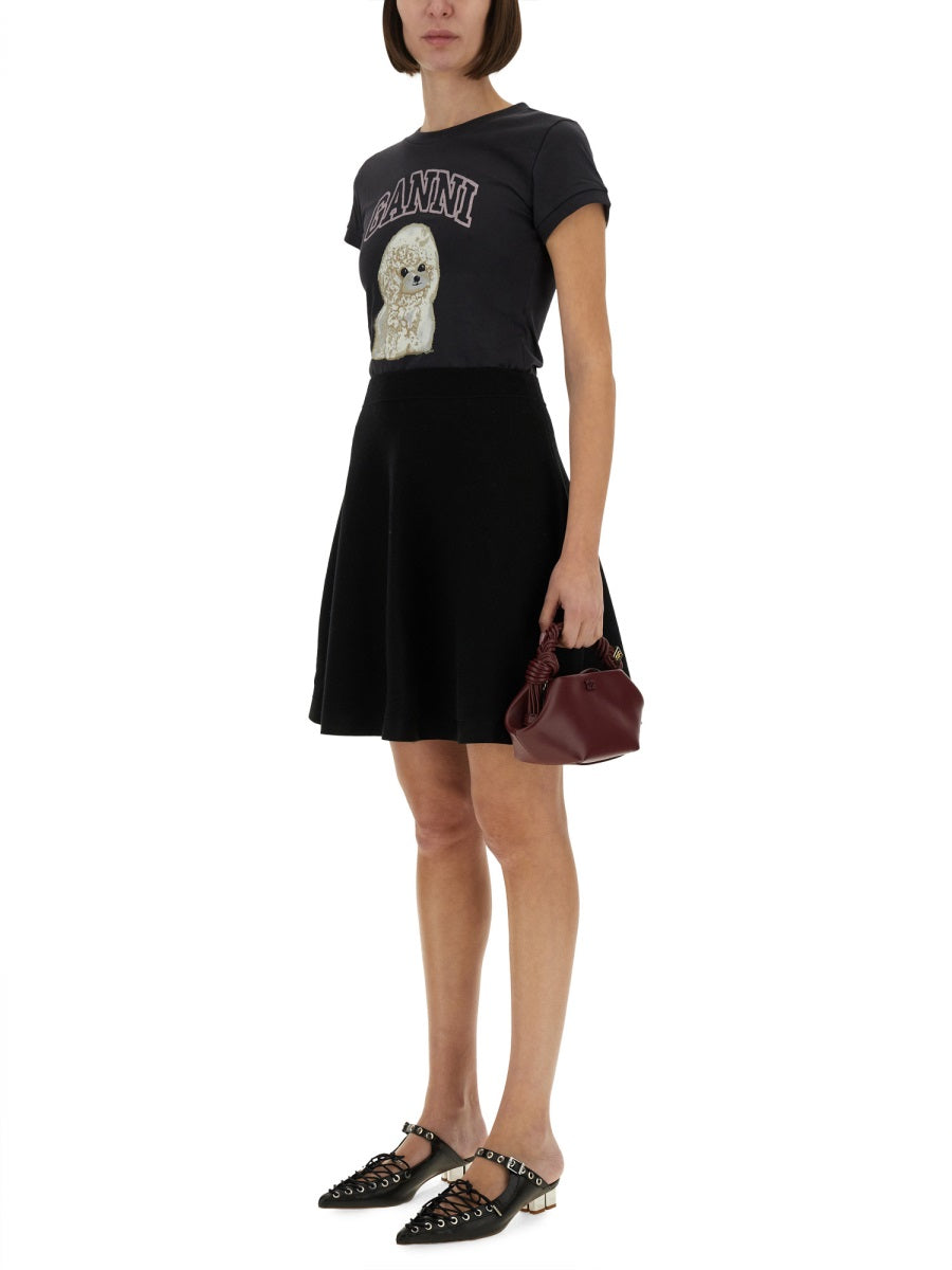 GANNI Short Sleeve Poodle Graphic T-Shirt