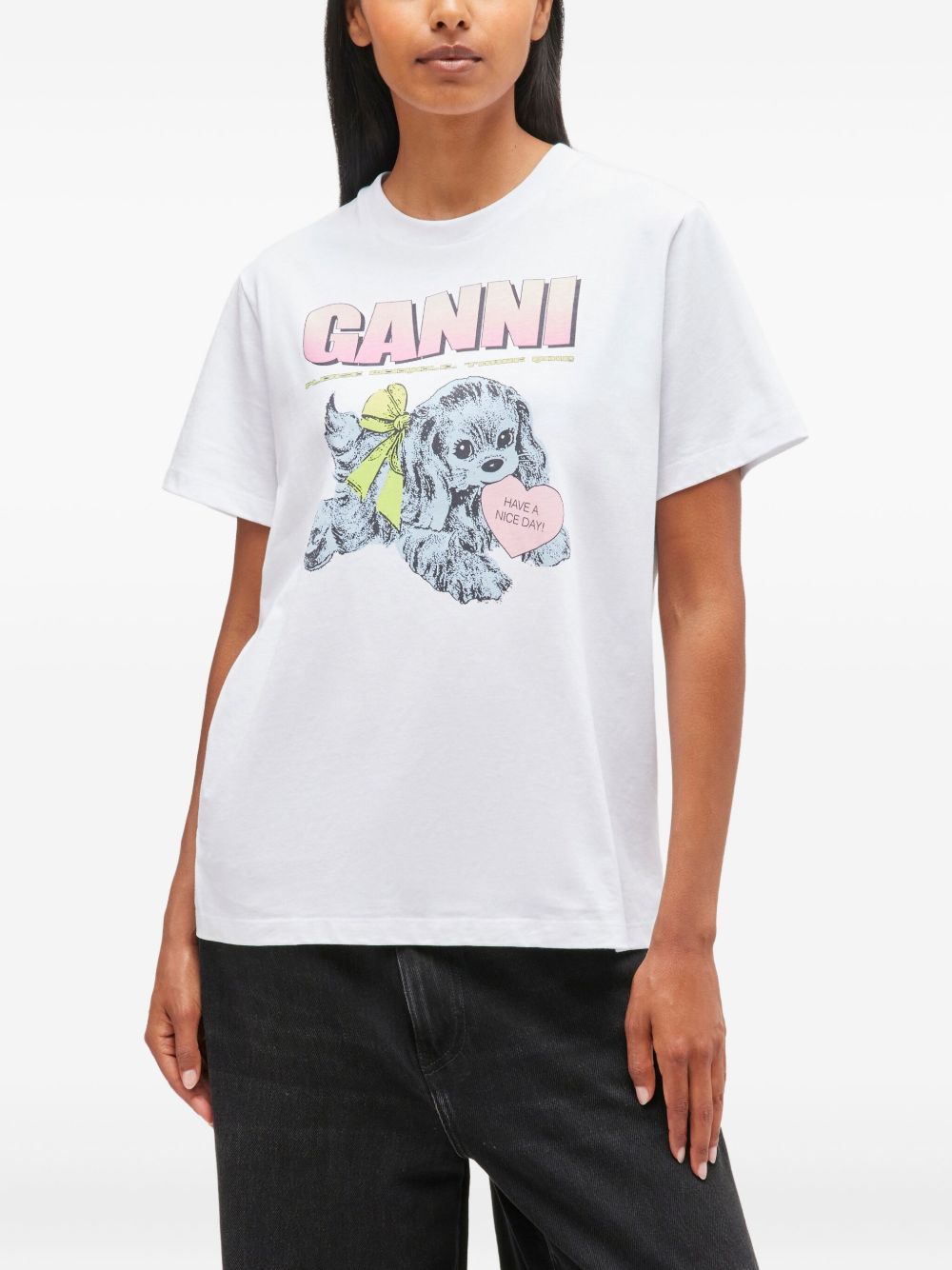 GANNI Puppy Logo T-Shirt for Women