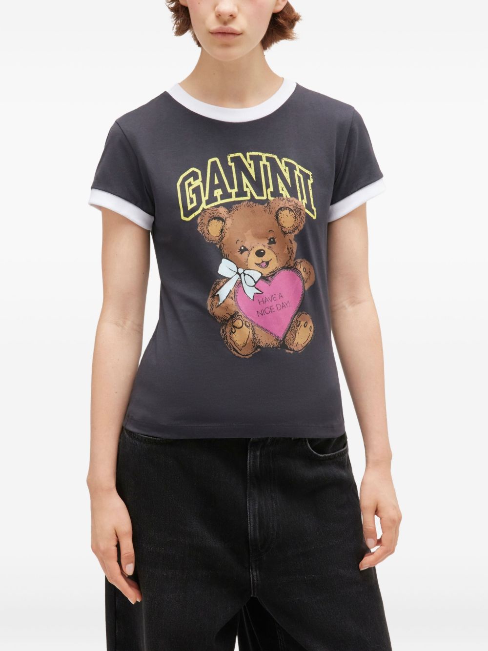 GANNI Organic Cotton Teddy Bear Graphic T-Shirt