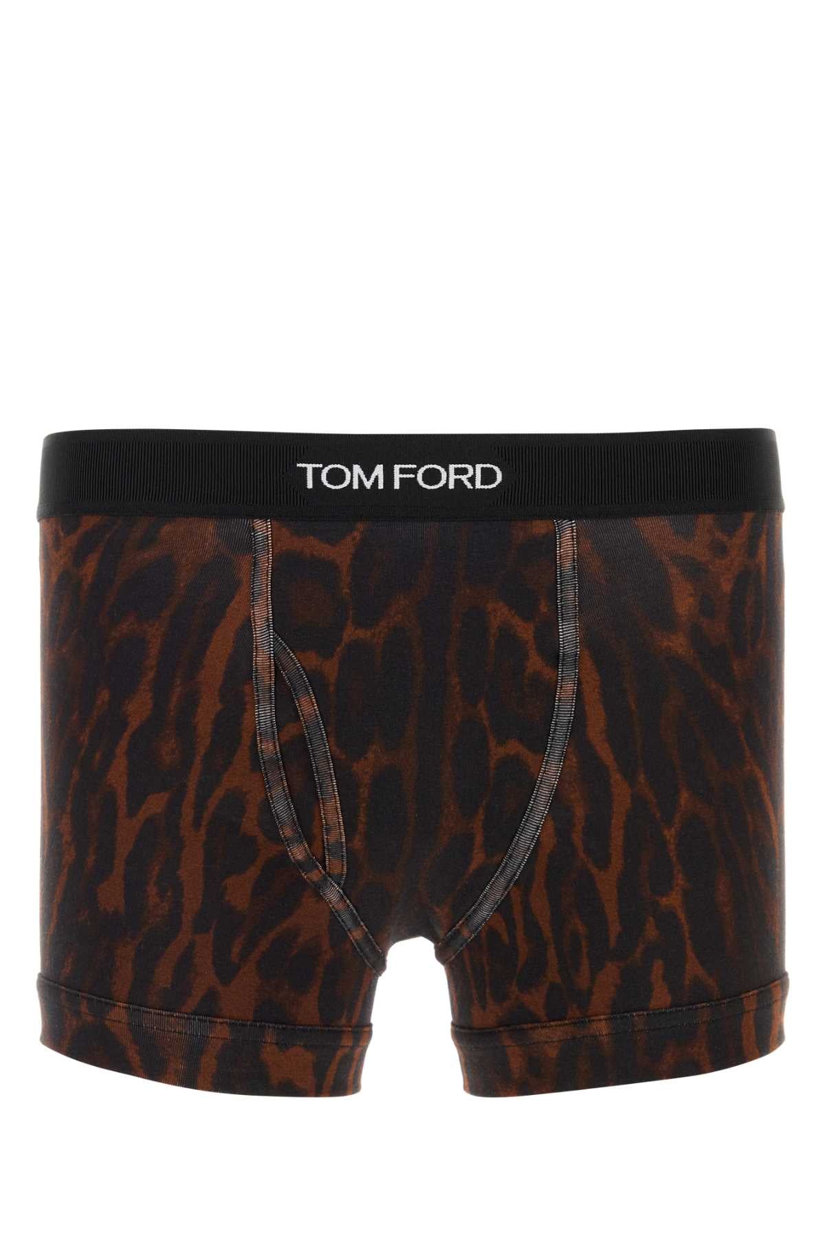 TOM FORD Men's Animal Print Stretch Cotton Boxer Brief