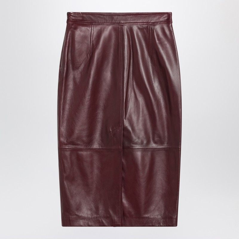 MAX MARA STUDIO High Waist Nappa Leather Pencil Skirt