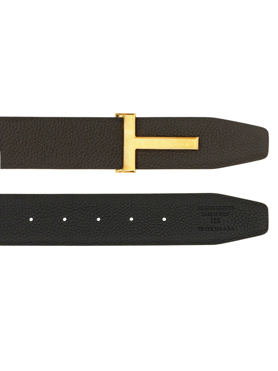 TOM FORD Grain Leather Icon Belt - 4CM Height