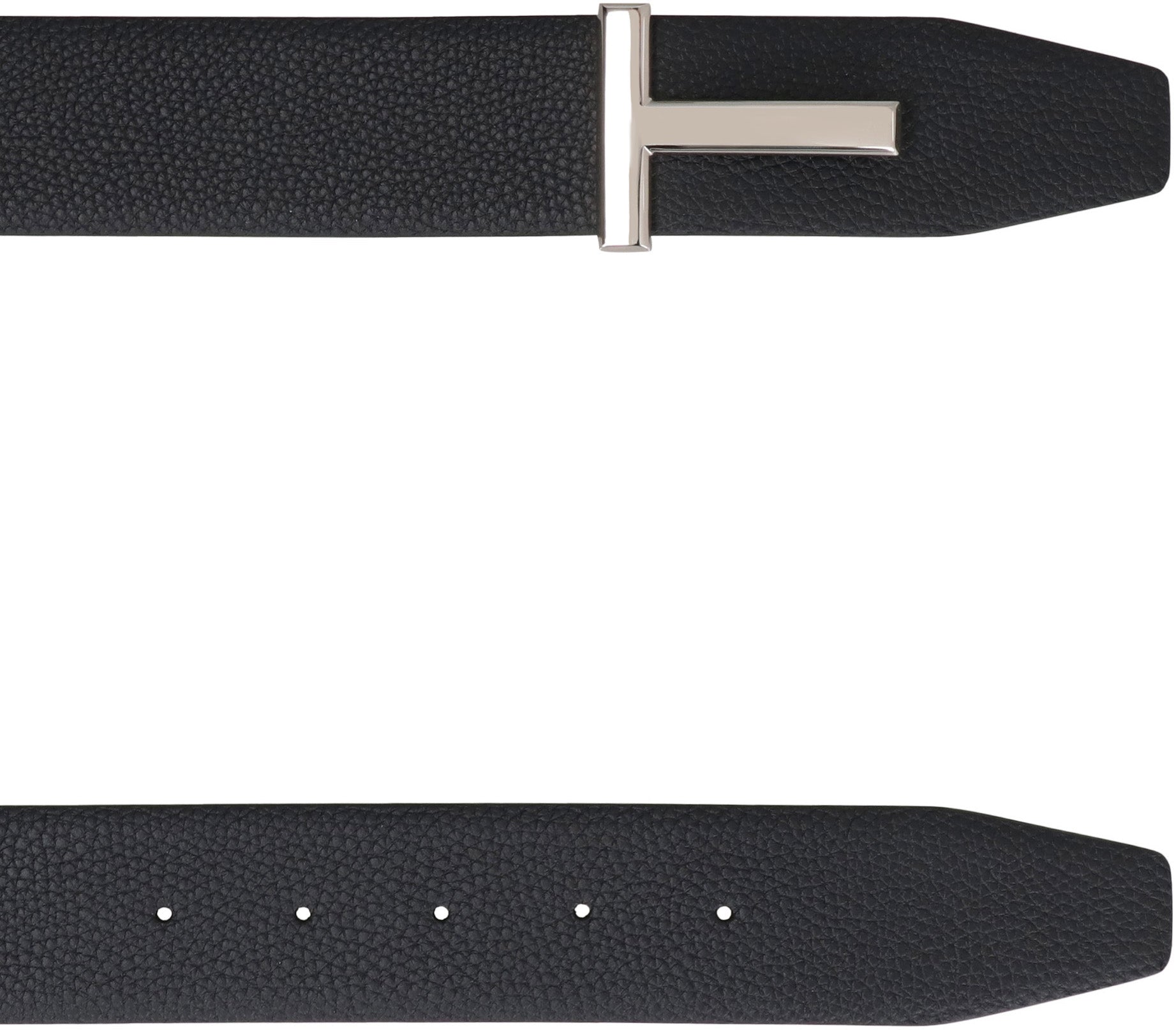 TOM FORD Grained Leather T Icon Reversible Belt