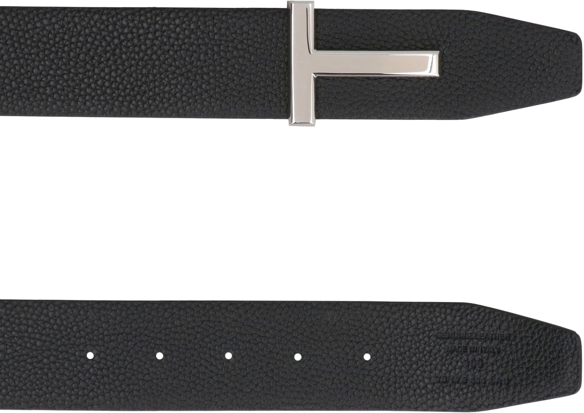 TOM FORD Grained Leather T Icon Reversible Belt