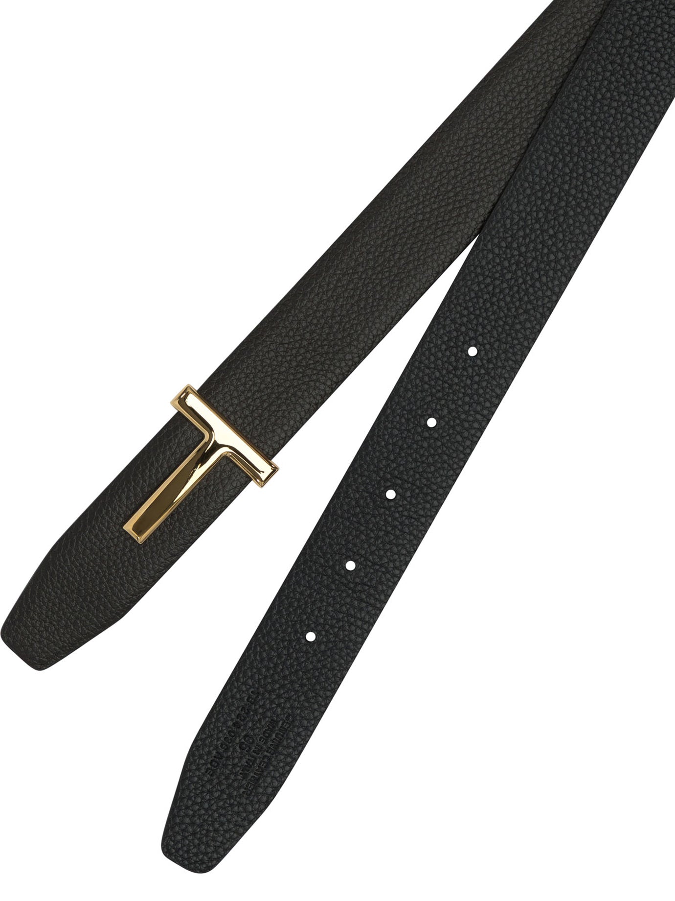 TOM FORD Reversible 30 mm Belt with Gold Buckle