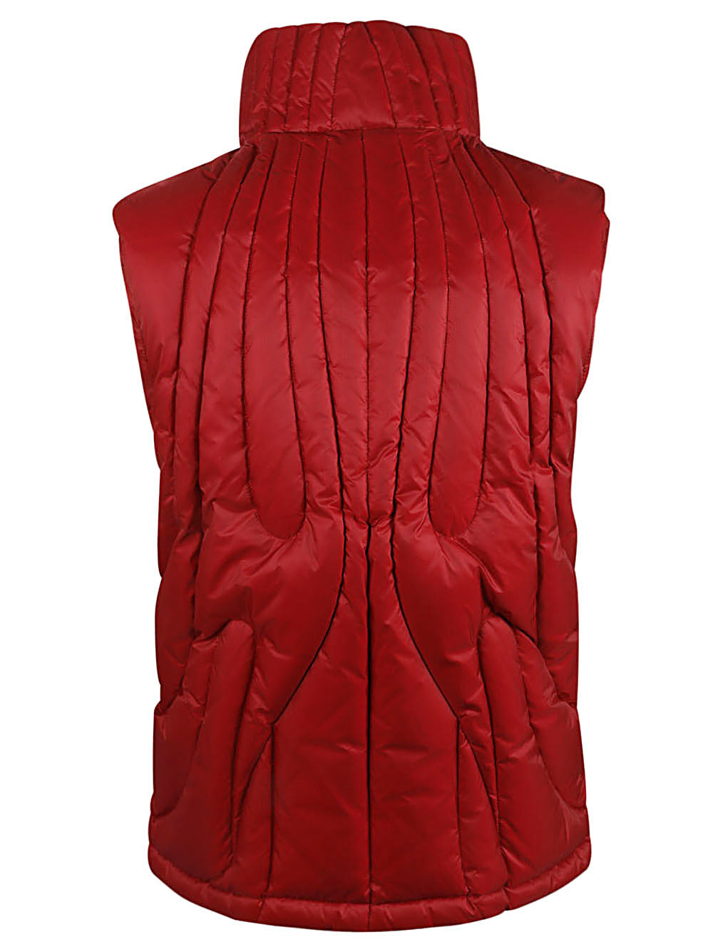 THUG CLUB Men's Down Vest with High Collar and Zip Pockets