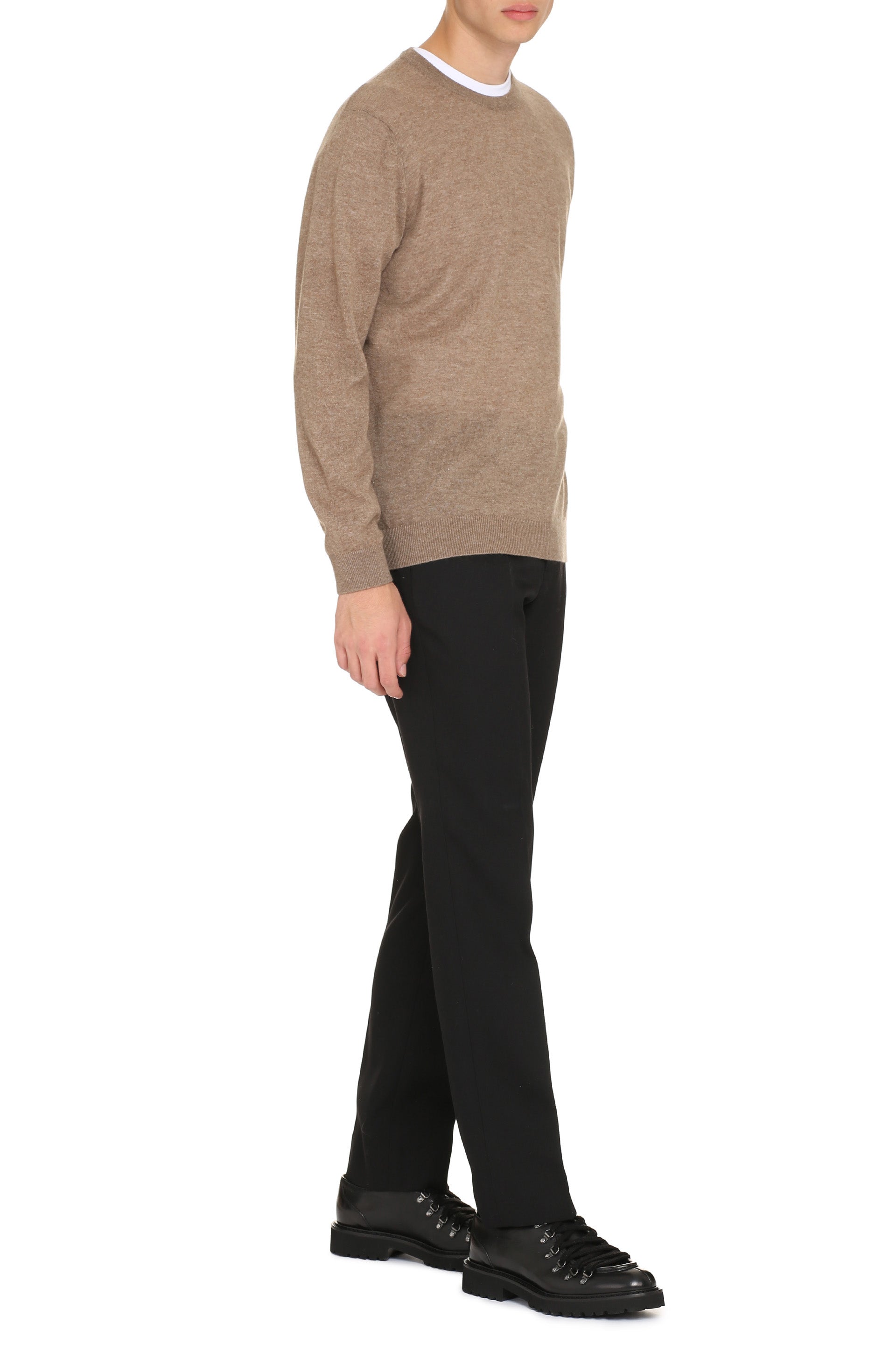 THE (ALPHABET) Stylish Cashmere Sweater for Men - Ribbed Edges