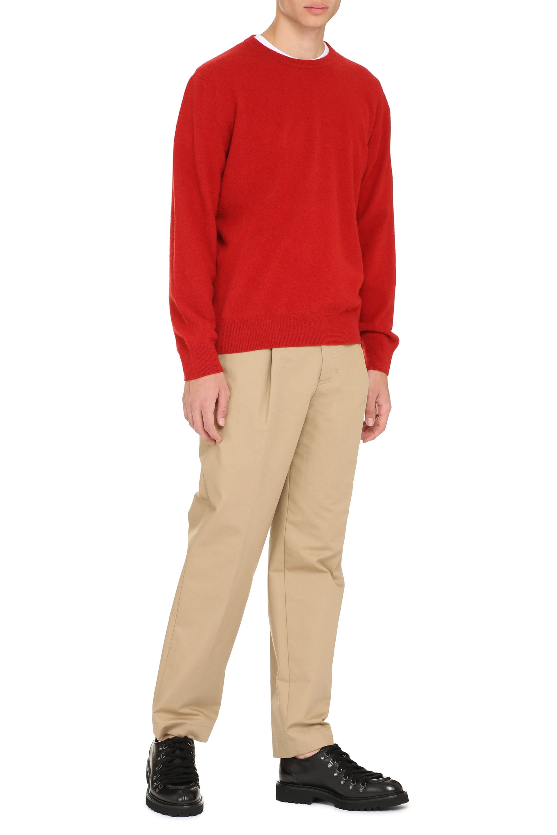 THE (ALPHABET) Ribbed Edge Wool and Cashmere Pullover