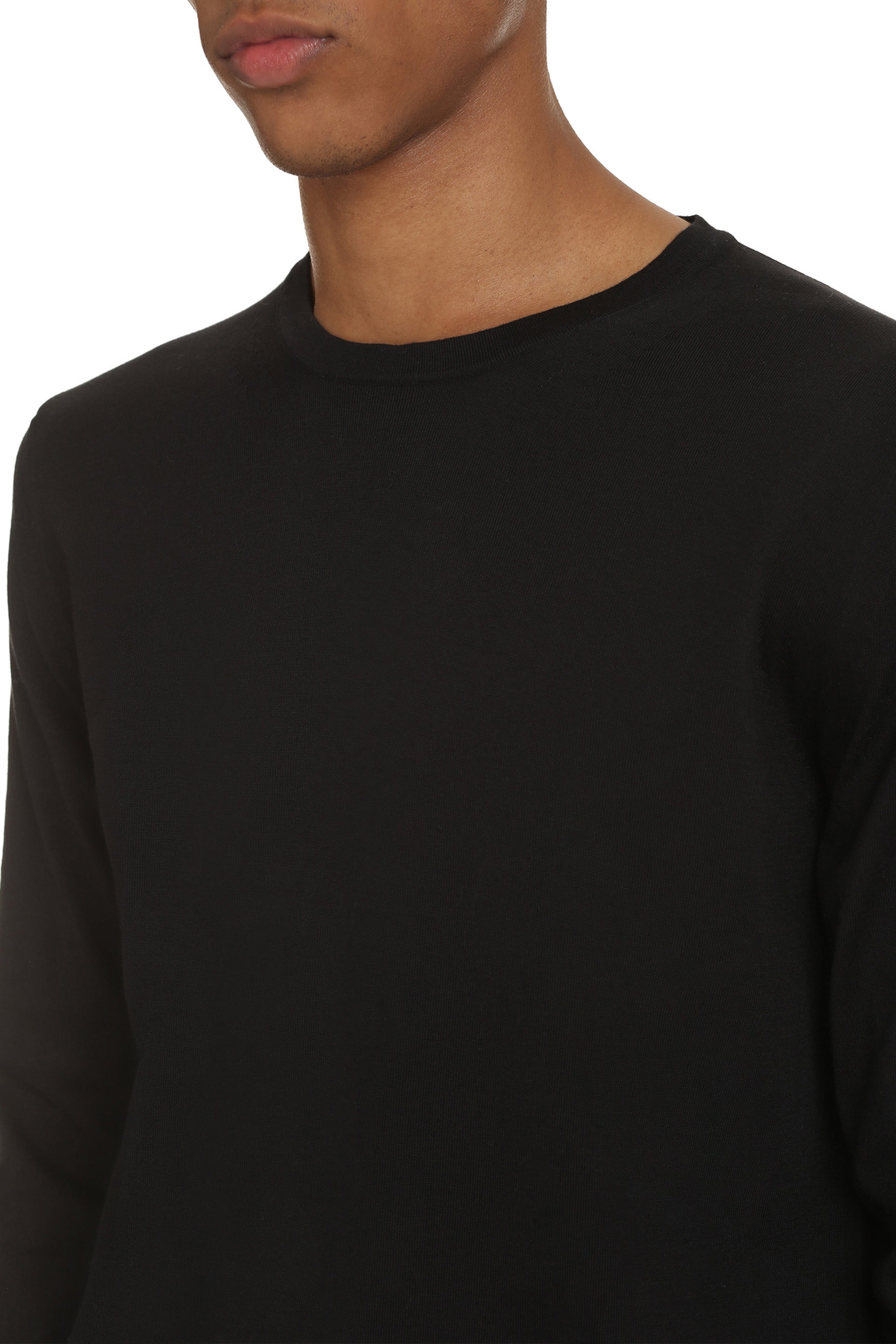 THE (ALPHABET) Fine-Knit Sweater with Ribbed Edges