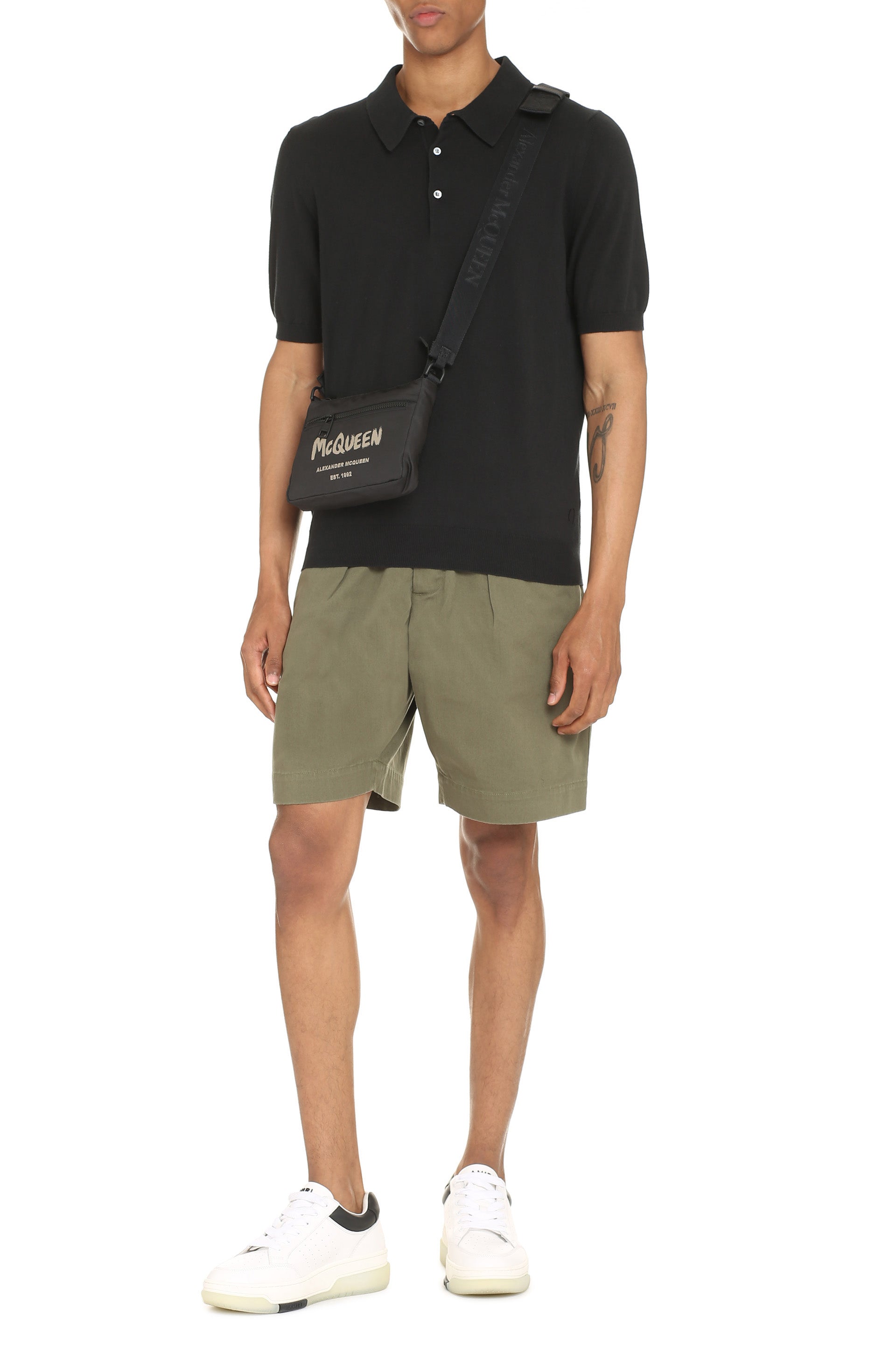 THE (ALPHABET) Short Sleeve Cotton Polo Shirt