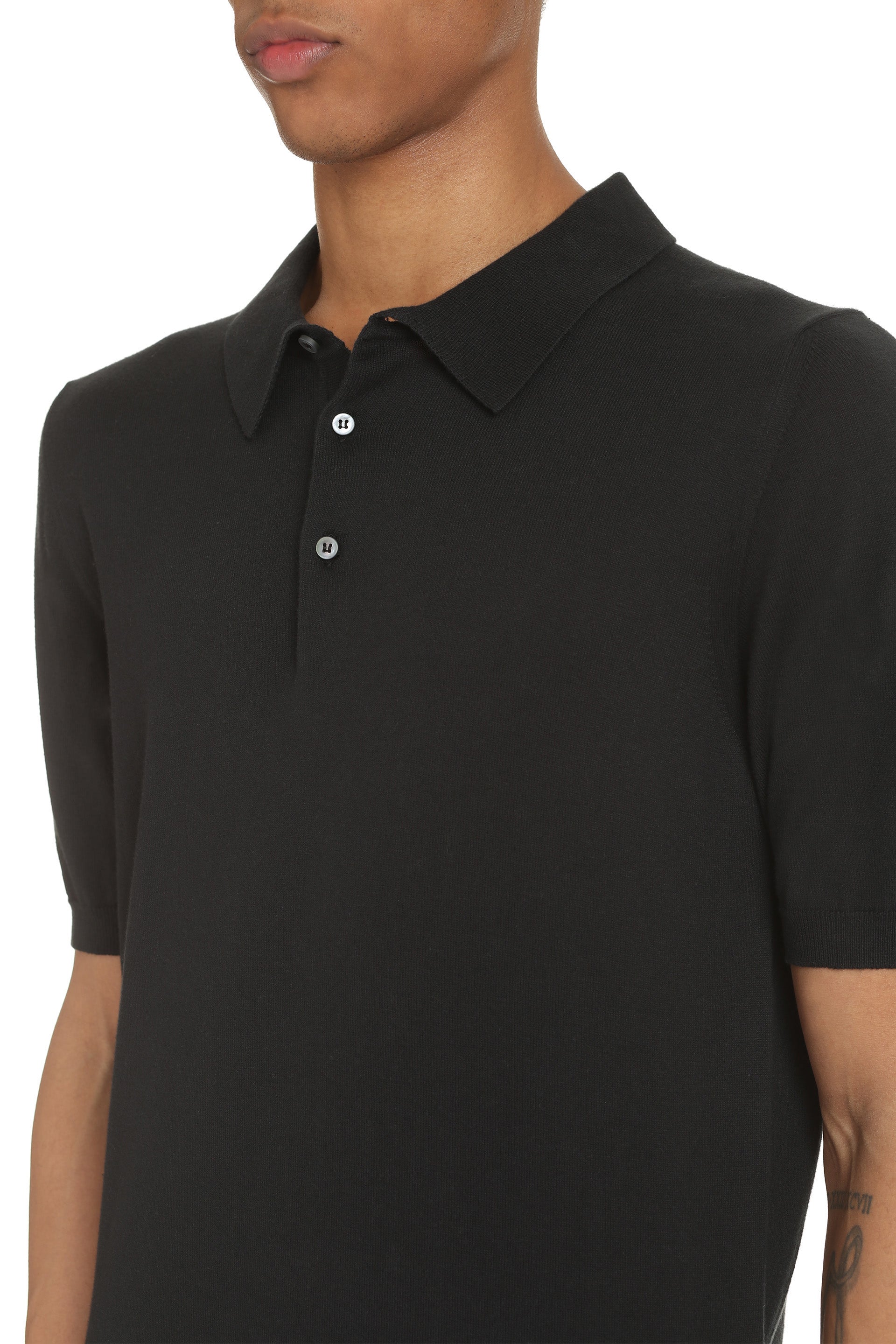 THE (ALPHABET) Short Sleeve Cotton Polo Shirt