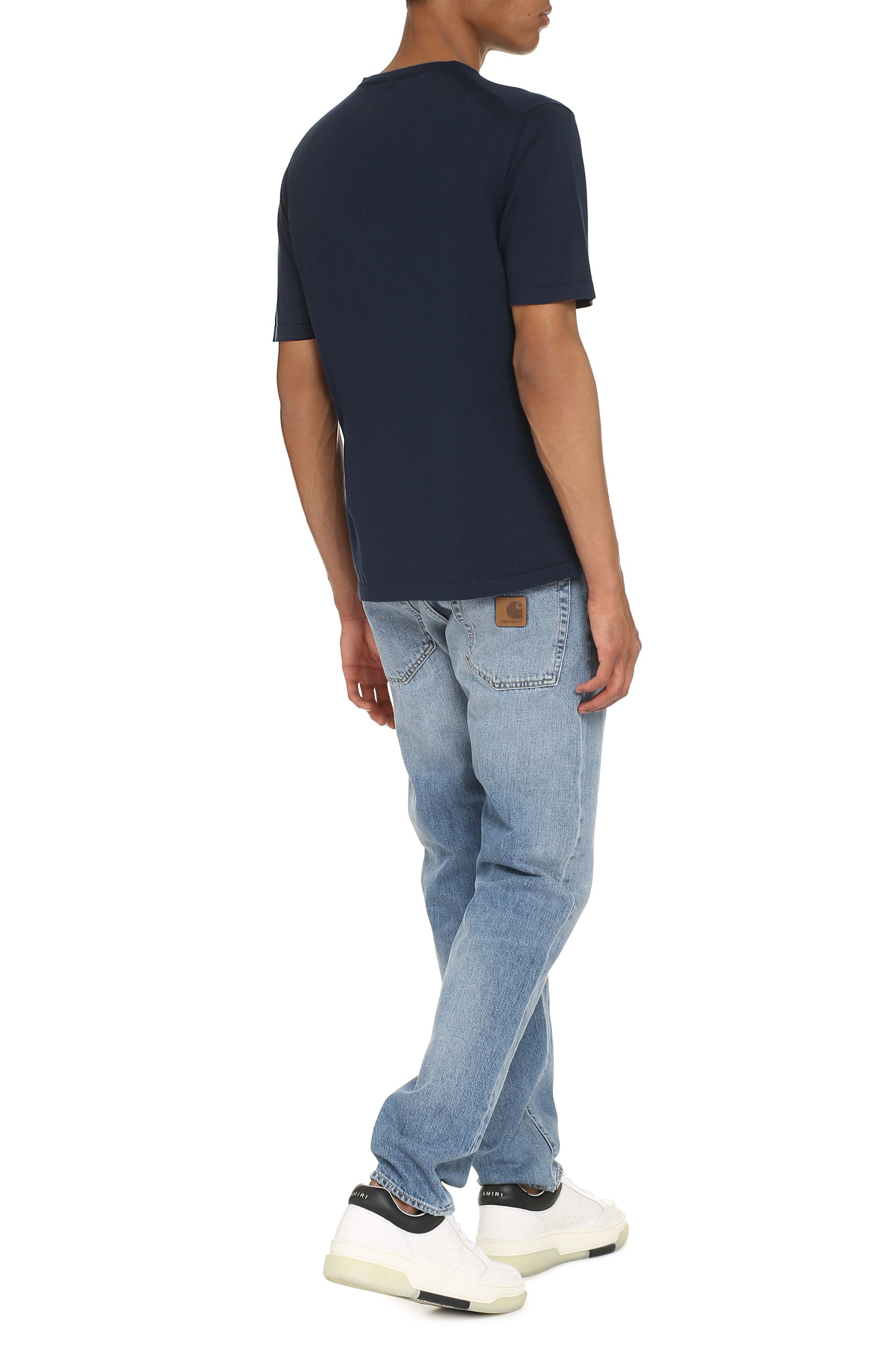 THE (ALPHABET) Comfort Knit T-Shirt with Side Slits