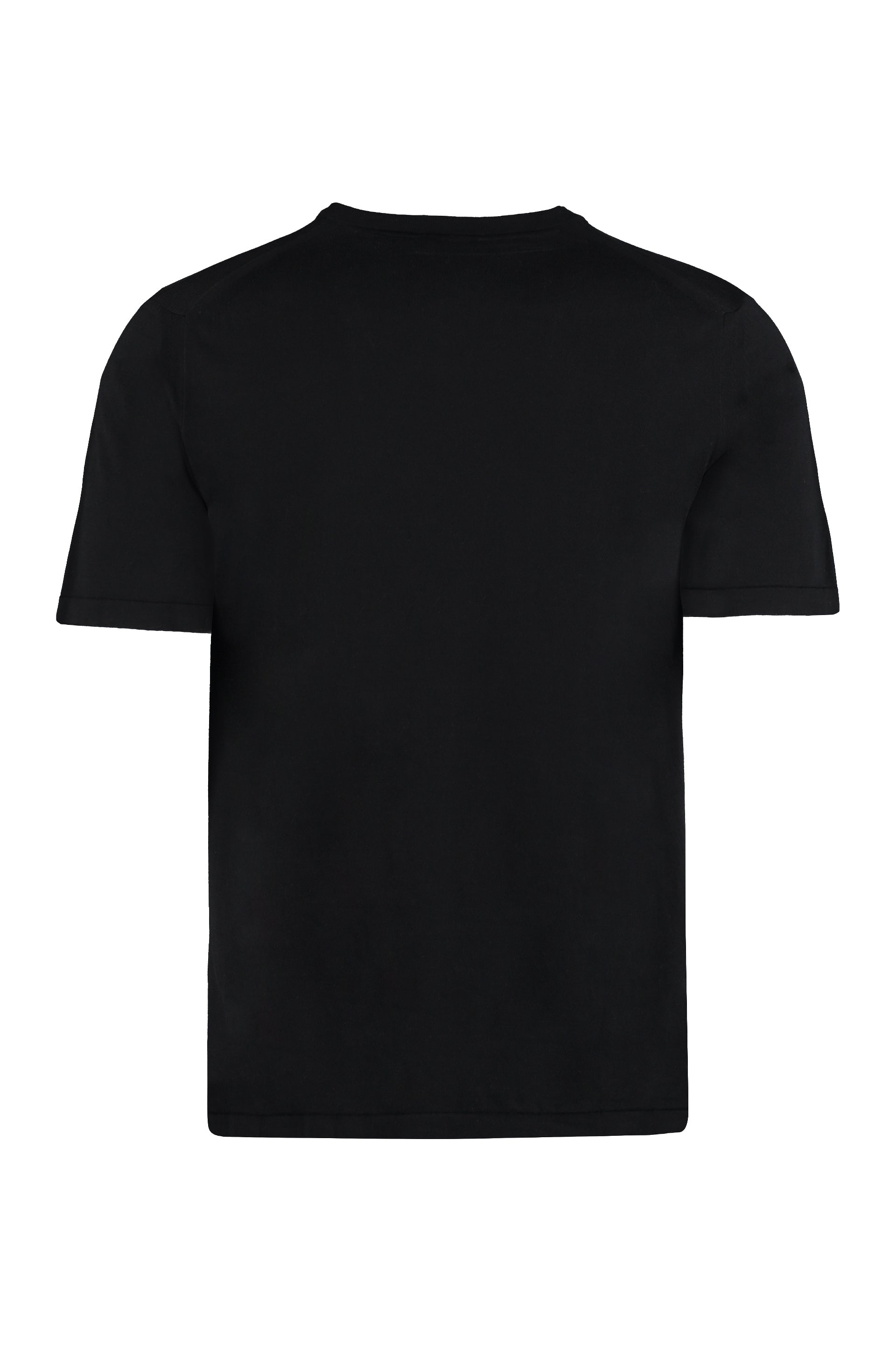 THE (ALPHABET) Casual Cotton Knit T-Shirt with Side Slits