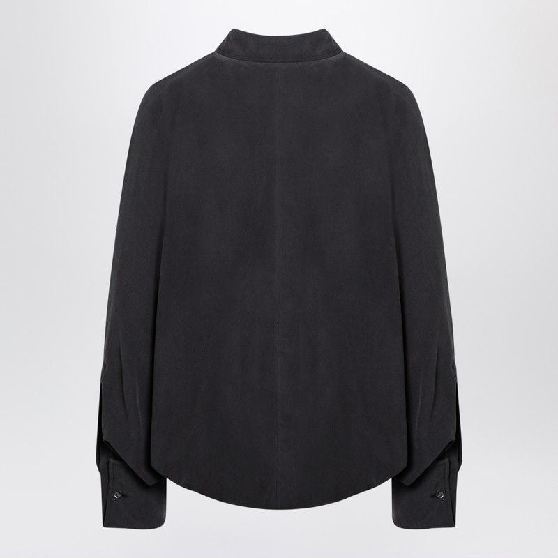 MAX MARA Oversized Silk Body Shirt with Epaulettes
