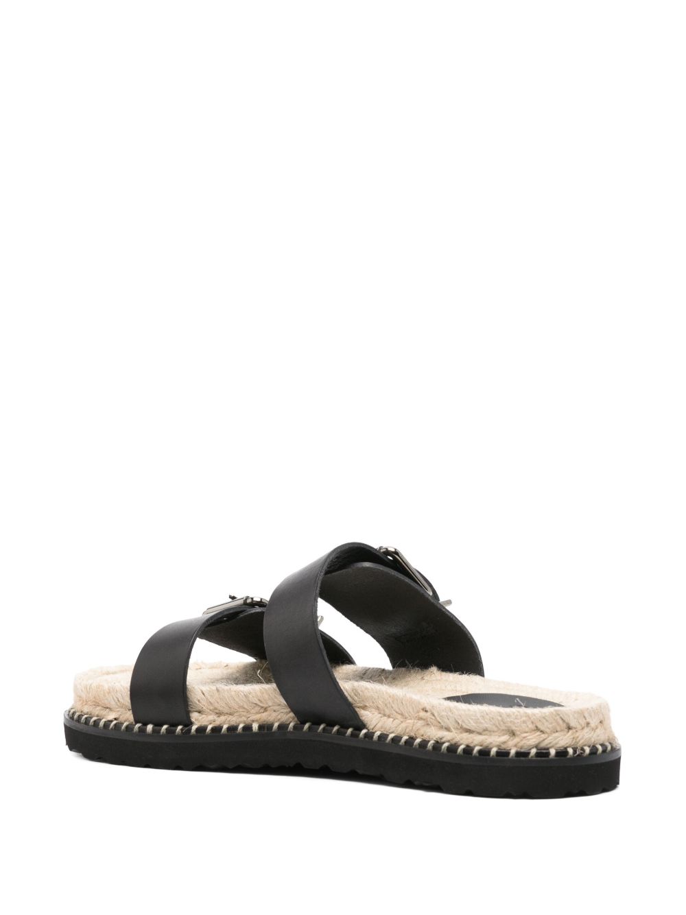 CASTAÑER Double Buckle Leather Flat Sandals