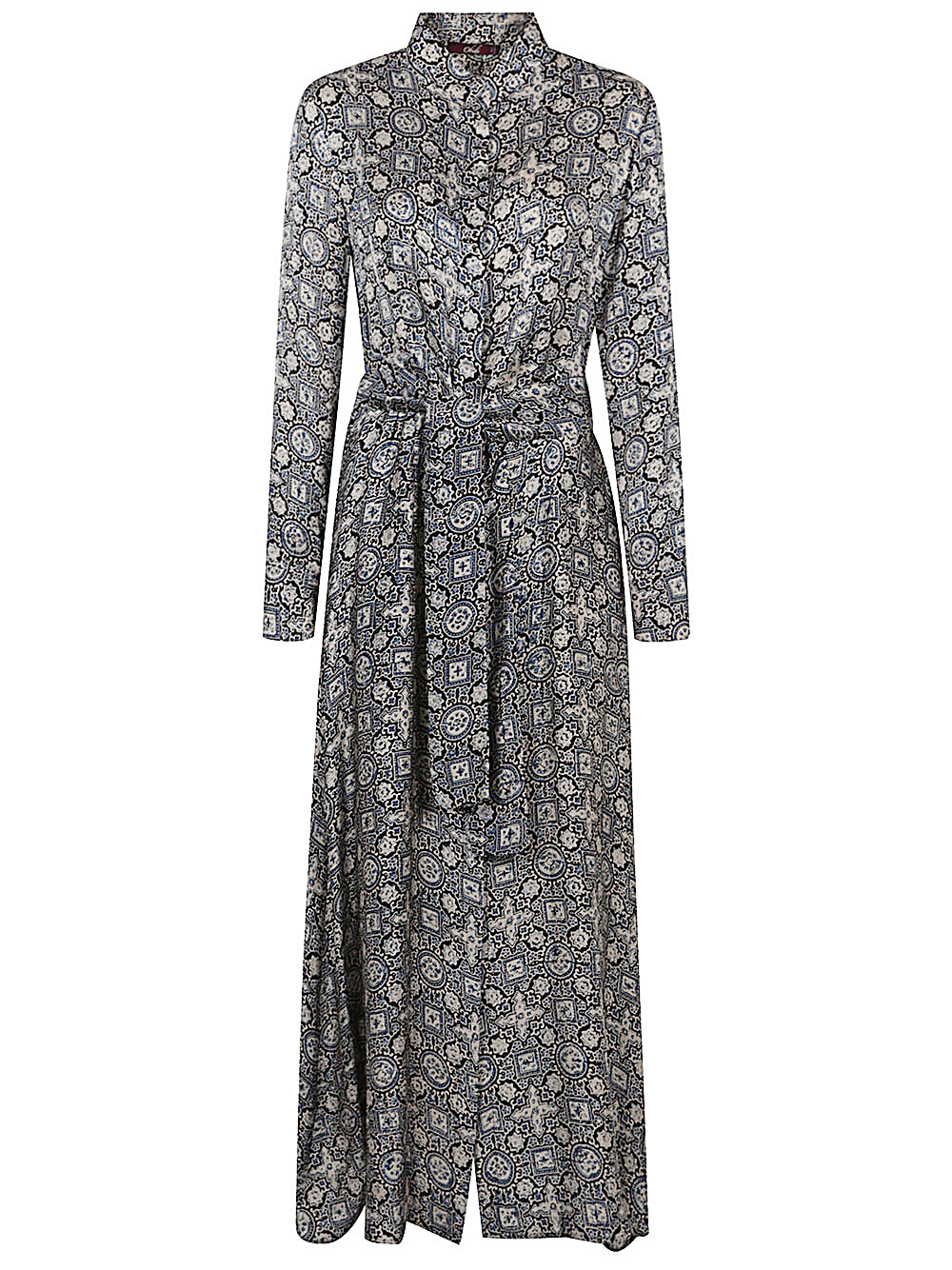 OBIDI Silk Clothing Dress with Adjustable Belt and Long Sleeves