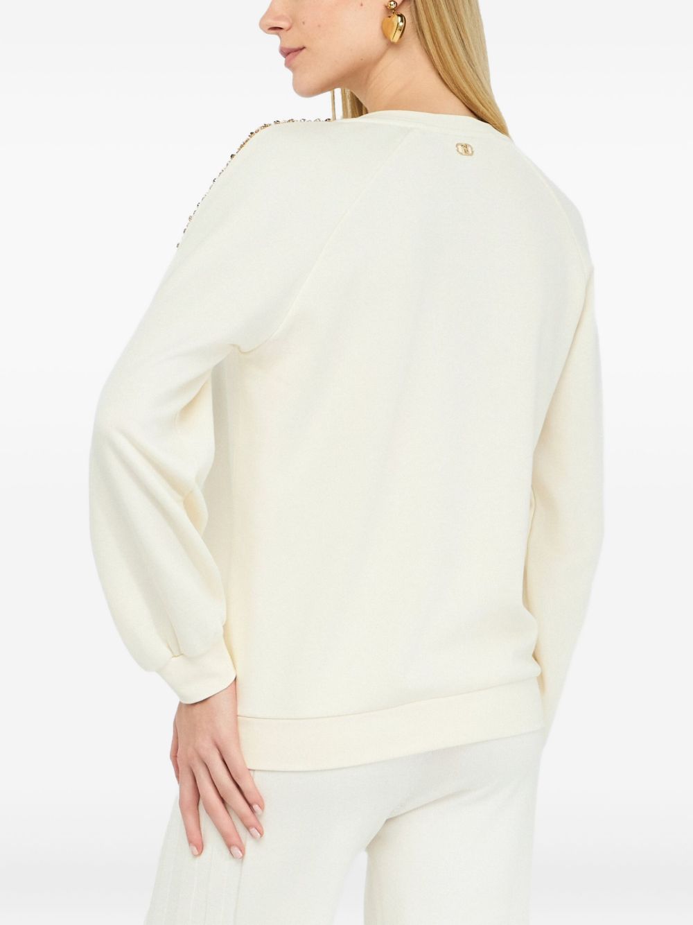 LIU JO Rhinestone Shoulder Sweater for Women