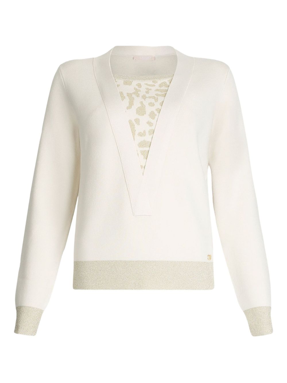 LIU JO Jacquard V-Neck Sweater for Women