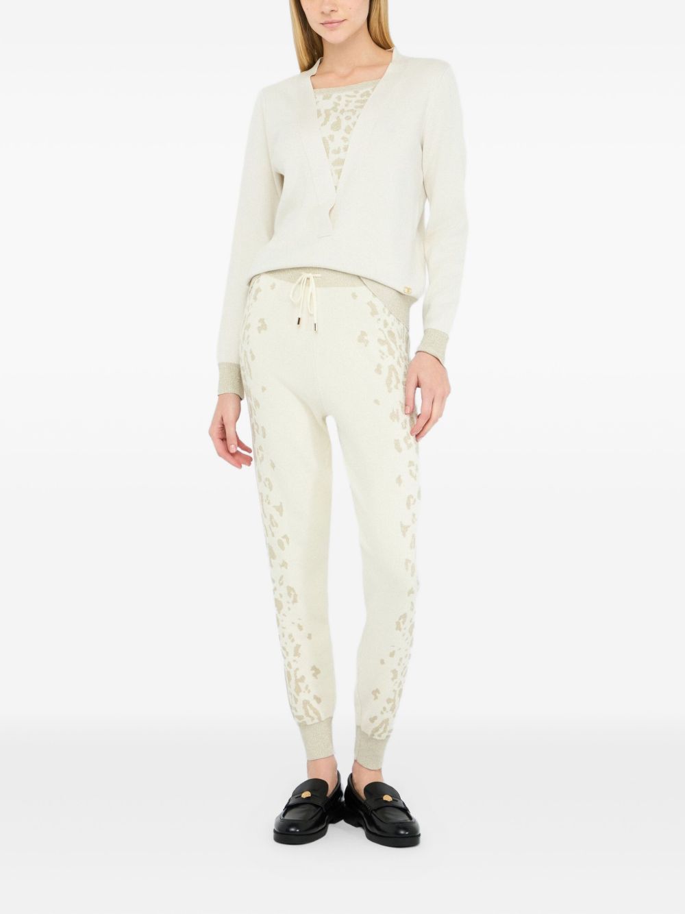 LIU JO Jacquard V-Neck Sweater for Women