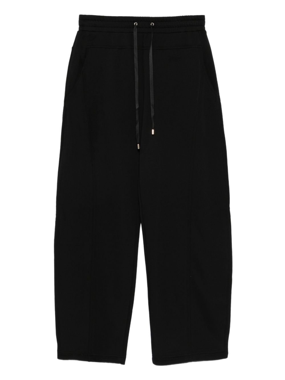 LIU JO Drawstring Cotton Pants with Side Panels - Straight Leg