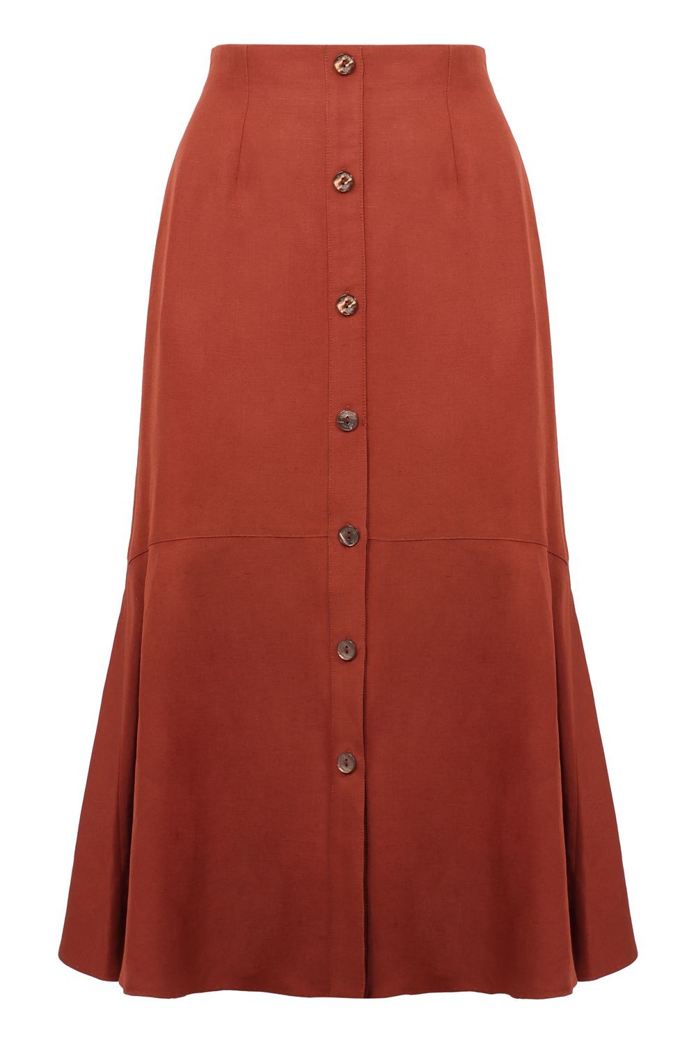 AGNONA A-Line Midi Skirt with Front Buttons