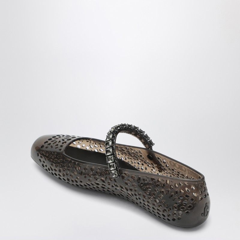 JIMMY CHOO The Jelly Transparent Ballet Flats with Crystals
