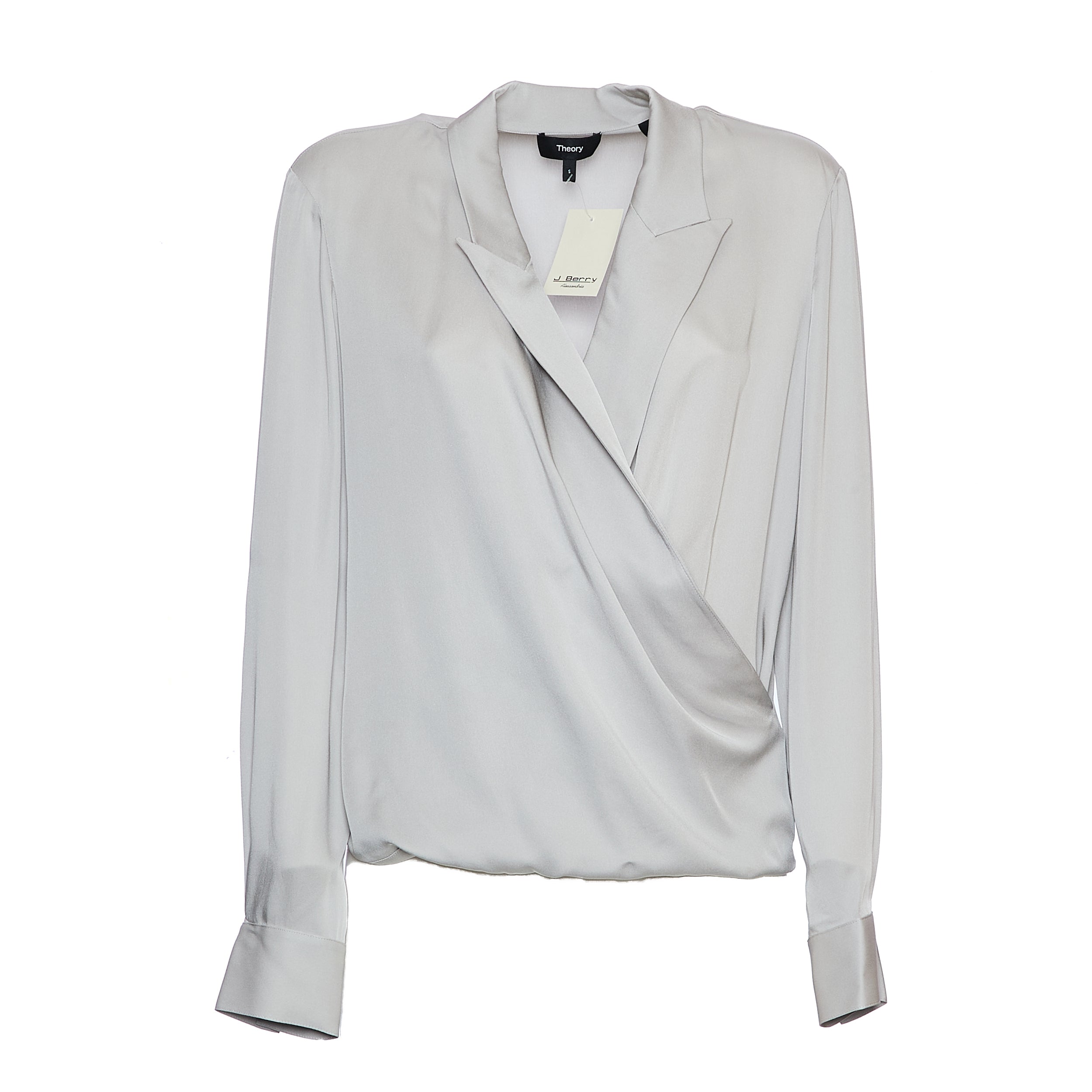 THEORY Elegant V-Neck Lapel Wrap Blouse for Women