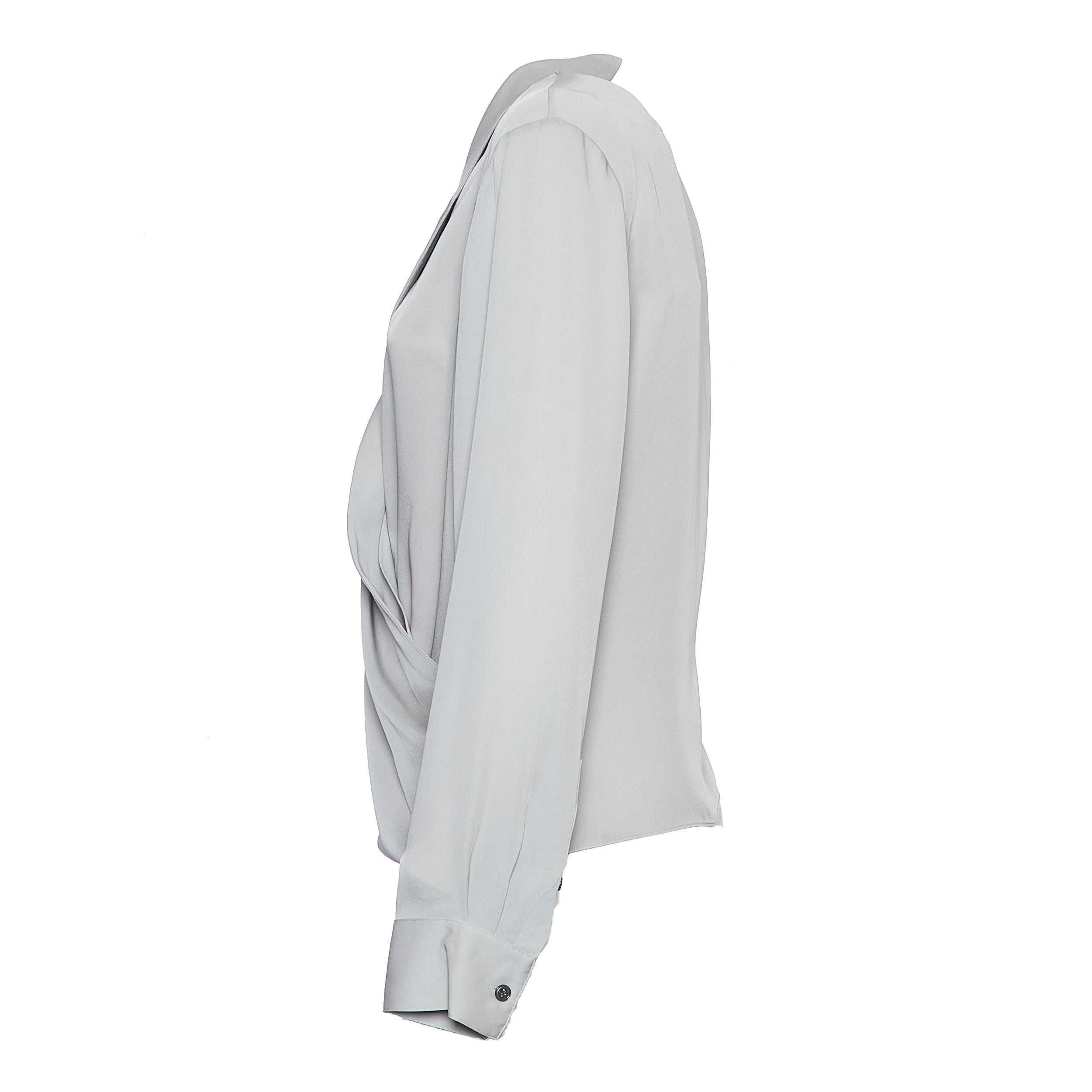 THEORY Elegant V-Neck Lapel Wrap Blouse for Women