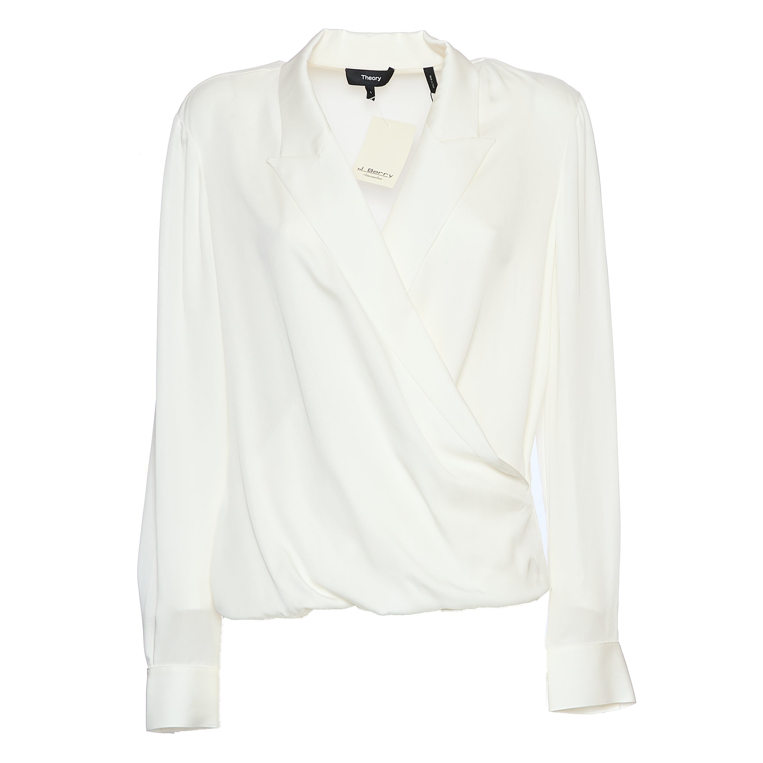 THEORY Lapel Wrap Blouse for Women - Regular Fit