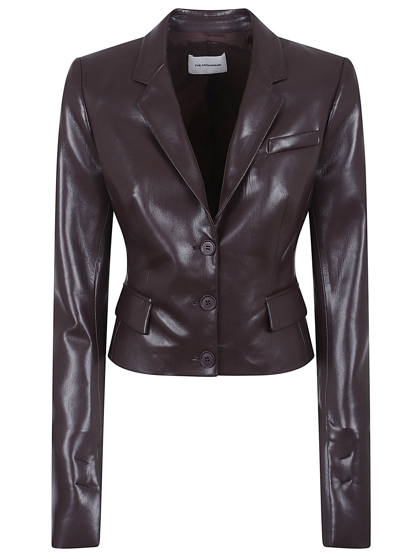 THE ANDAMANE Chic Cropped Vegan Blazer