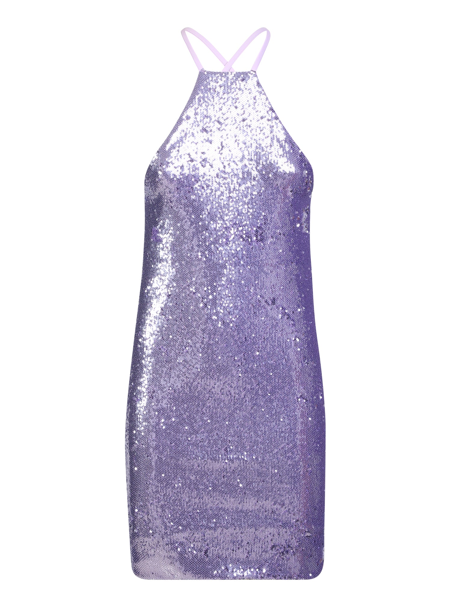 THE ATTICO Mini Elegant Sequin Halterneck Dress