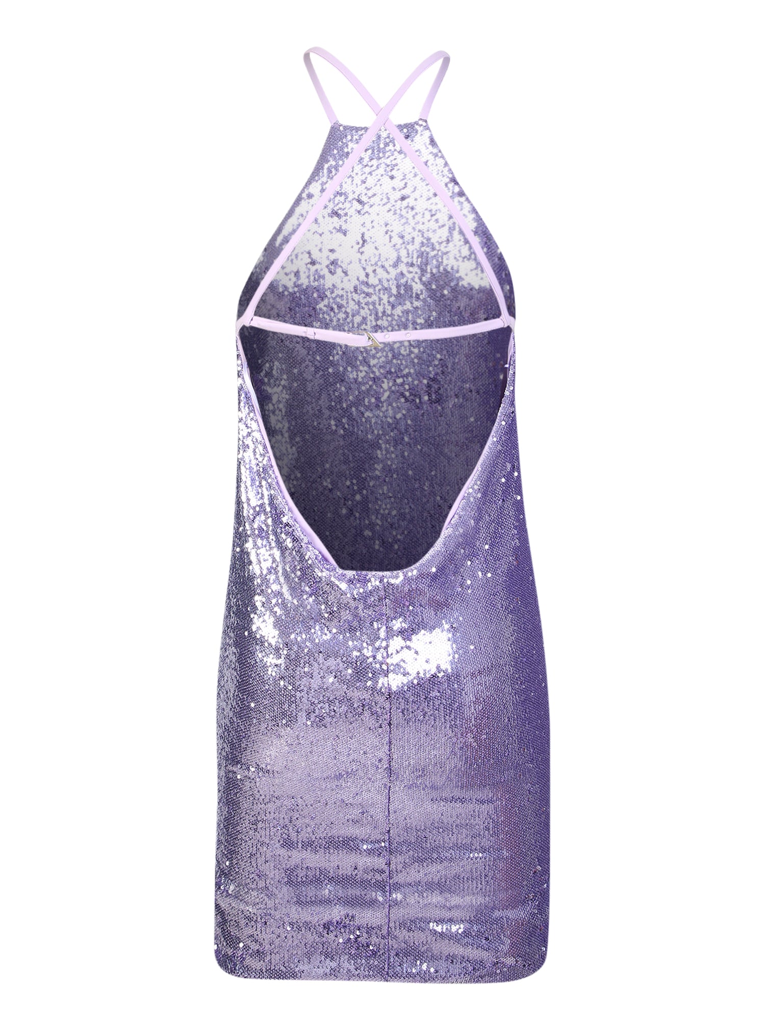 THE ATTICO Mini Elegant Sequin Halterneck Dress