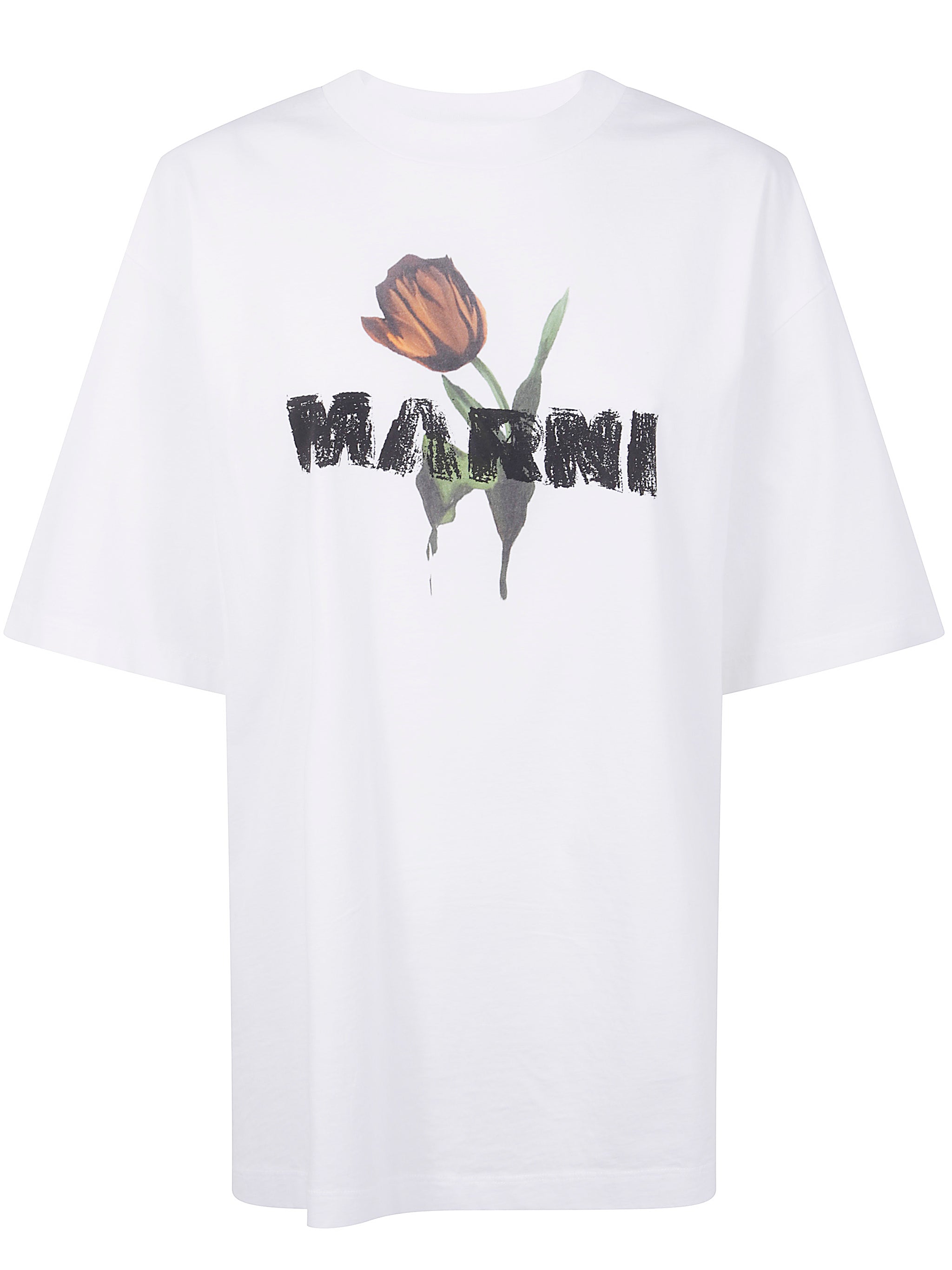MARNI Cotton Knit T-Shirt for Women - FW25 Collection